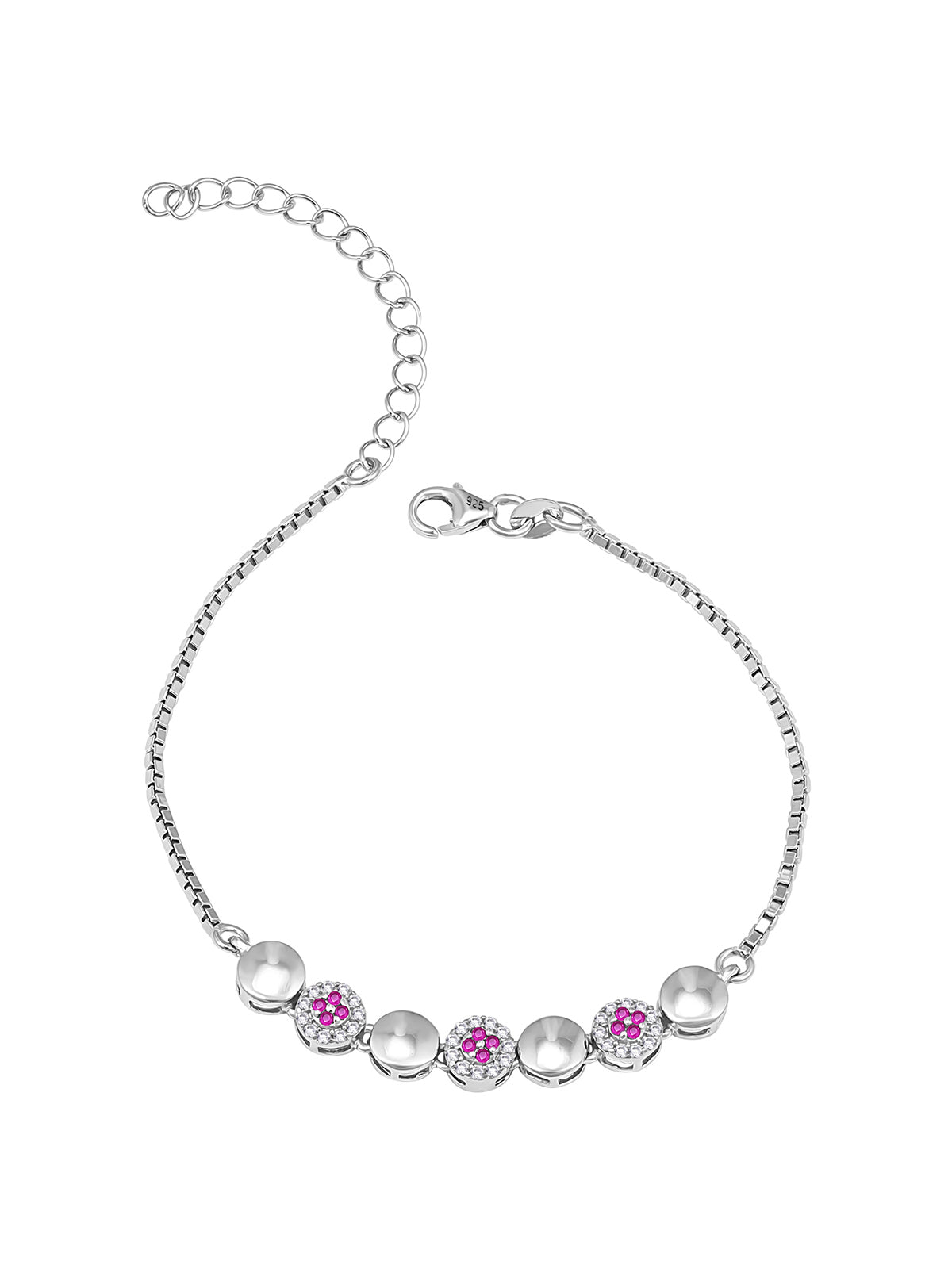 Pissara by Sukkhi Delicate 925 Sterling Silver Cubic Zirconia Bracelets For Women And Girls|with Authenticity Certificate, 925 Stamp & 6 Months Warranty BC104587