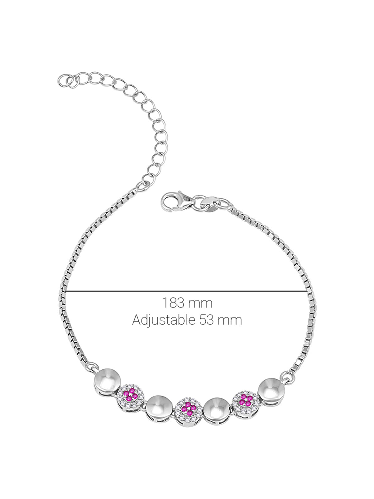 Pissara by Sukkhi Delicate 925 Sterling Silver Cubic Zirconia Bracelets For Women And Girls|with Authenticity Certificate, 925 Stamp & 6 Months Warranty BC104587