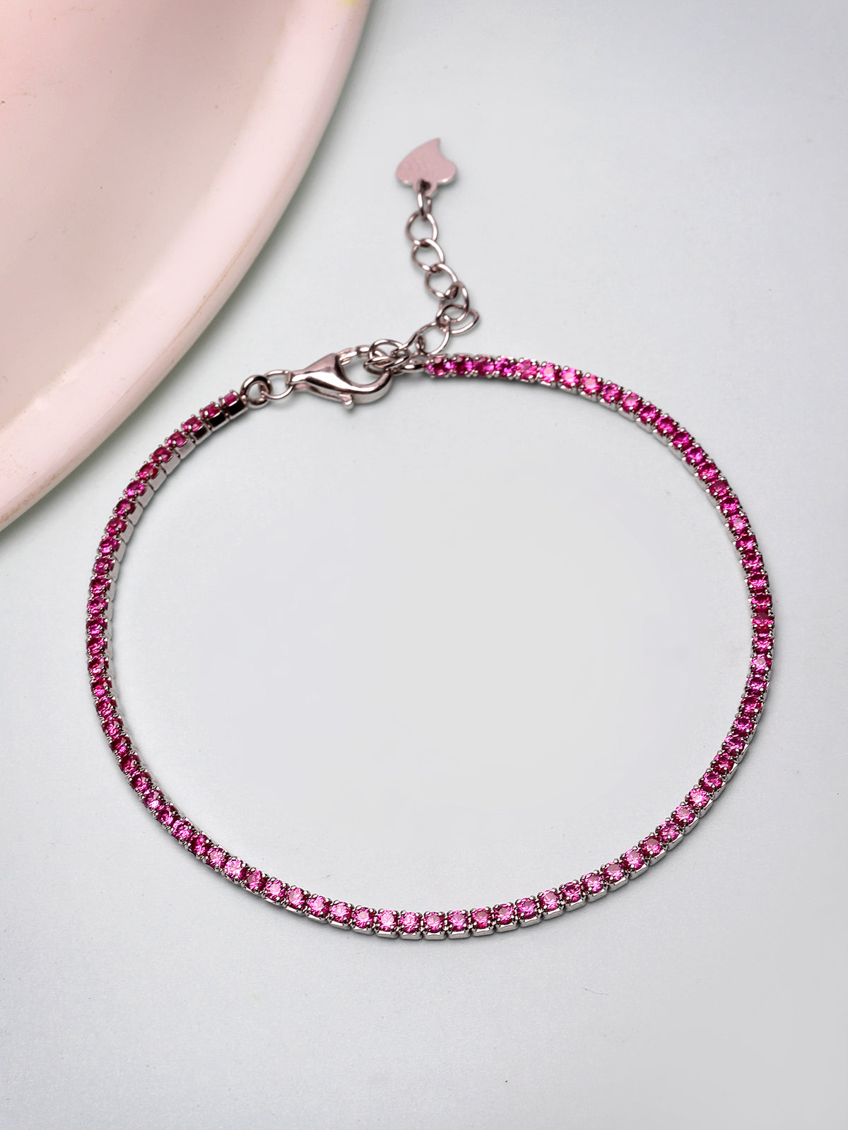 Pissara by Sukkhi Stylish 925 Sterling Silver Square Shaped Cubic Zirconia Tennis Bracelets For Women & Girls|with Authenticity Certificate, 925 Stamp & 6 Months Warranty BC105075