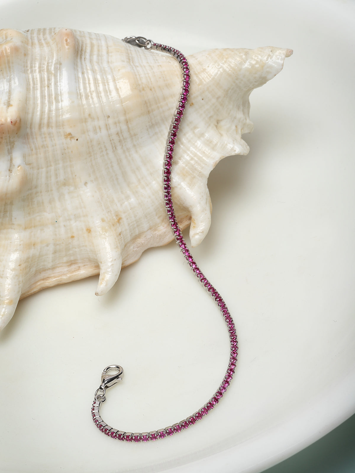 Pissara by Sukkhi Stylish 925 Sterling Silver Square Shaped Cubic Zirconia Tennis Bracelets For Women & Girls|with Authenticity Certificate, 925 Stamp & 6 Months Warranty BC105075