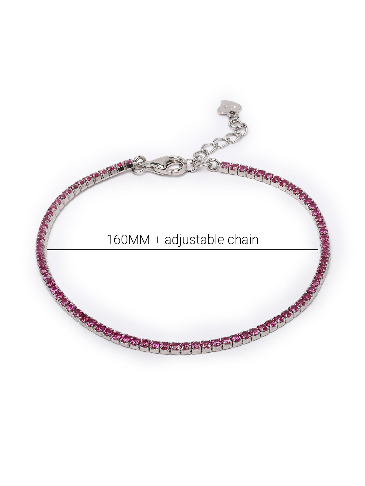 Pissara by Sukkhi Stylish 925 Sterling Silver Square Shaped Cubic Zirconia Tennis Bracelets For Women & Girls|with Authenticity Certificate, 925 Stamp & 6 Months Warranty BC105075