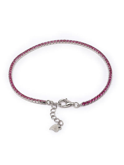 Pissara by Sukkhi Stylish 925 Sterling Silver Square Shaped Cubic Zirconia Tennis Bracelets For Women & Girls|with Authenticity Certificate, 925 Stamp & 6 Months Warranty BC105075