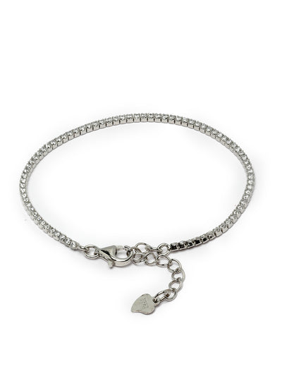 Pissara by Sukkhi Stylish 925 Sterling Silver Square Shaped Cubic Zirconia Tennis Bracelets For Women & Girls|with Authenticity Certificate, 925 Stamp & 6 Months Warranty BC105076