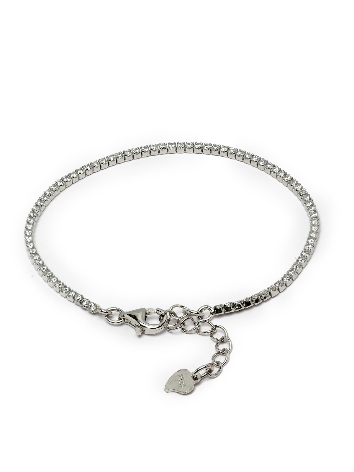 Pissara by Sukkhi Stylish 925 Sterling Silver Square Shaped Cubic Zirconia Tennis Bracelets For Women & Girls|with Authenticity Certificate, 925 Stamp & 6 Months Warranty BC105076