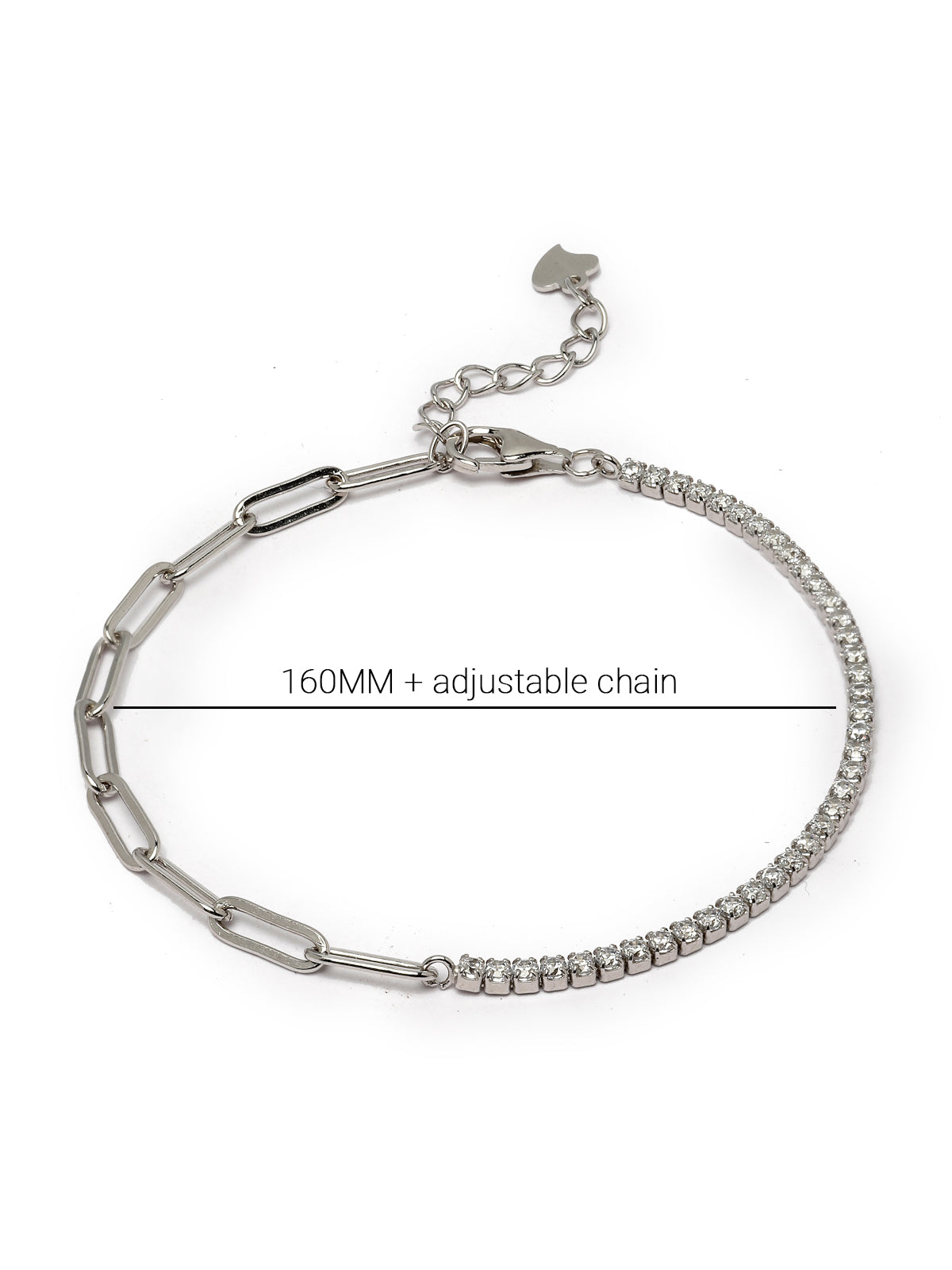 Pissara by Sukkhi Creative Design 925 Sterling Silver Square Shaped Cubic Zirconia Charm Bracelets For Women & Girls|with Authenticity Certificate, 925 Stamp & 6 Months Warranty BC105077