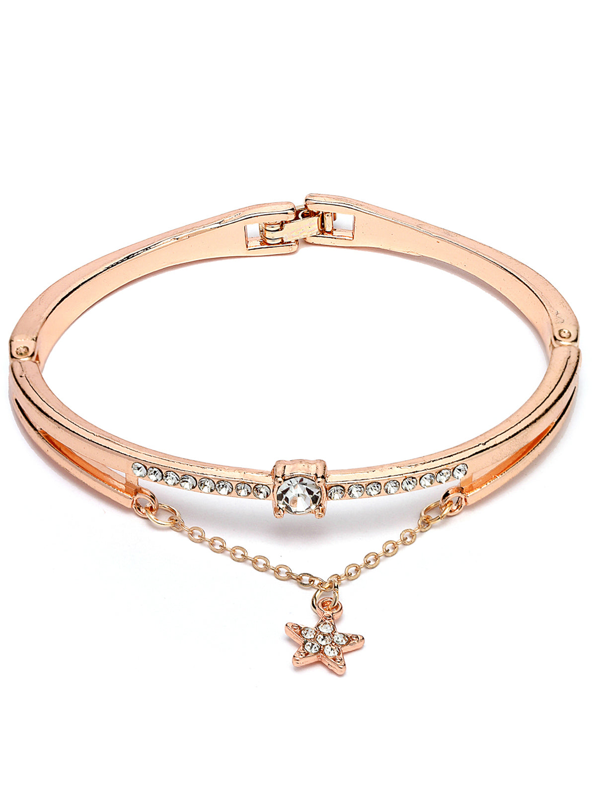Scintillare by Sukkhi Latest Fashionable Design Gold Plated with Link Chain Crystals Bangle Bracelets for Women & Girls|Birthday Gift for Women|(Golden) One Size|BC106525