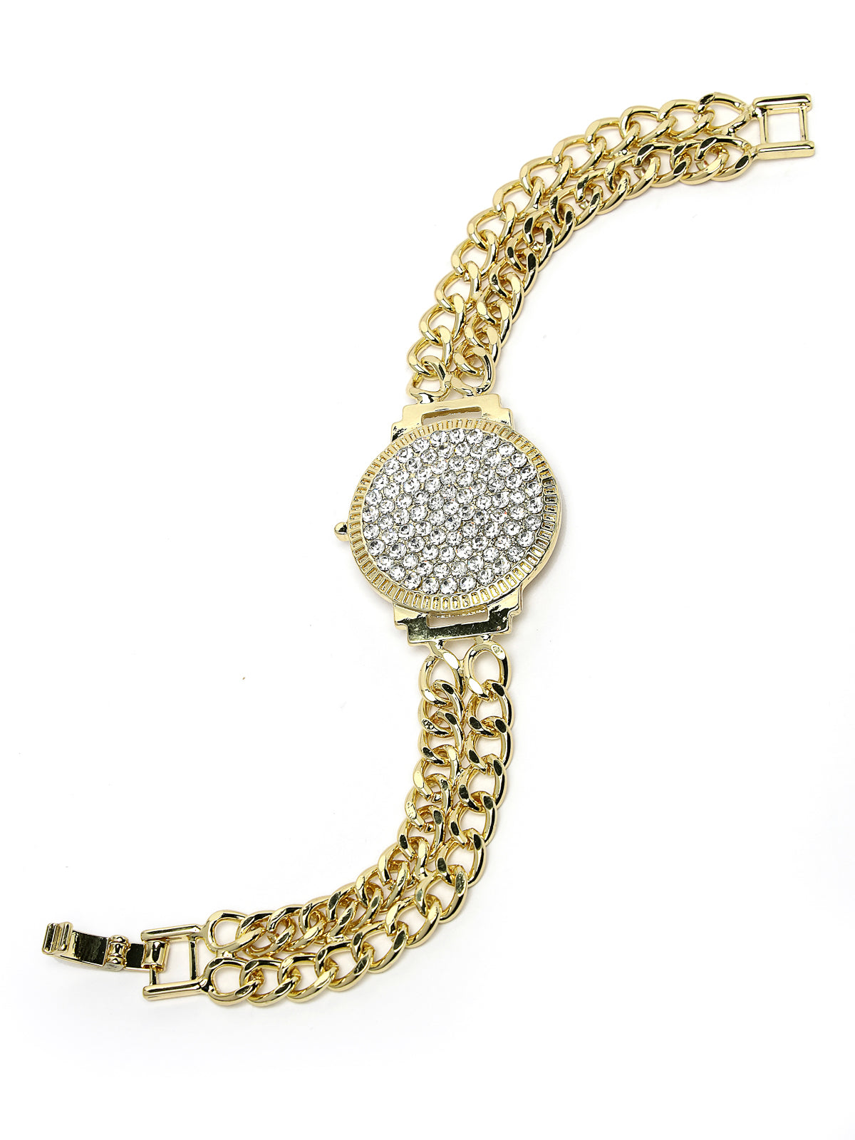 Scintillare by Sukkhi Latest Stylish Stackable Design Gold Plated With Crystals Cuff Kadas Adjustable Combo Bangle Bracelet for Women & Girls ( Set of 4)|Birthday Gift for Women|(Golden)|CBBC106615
