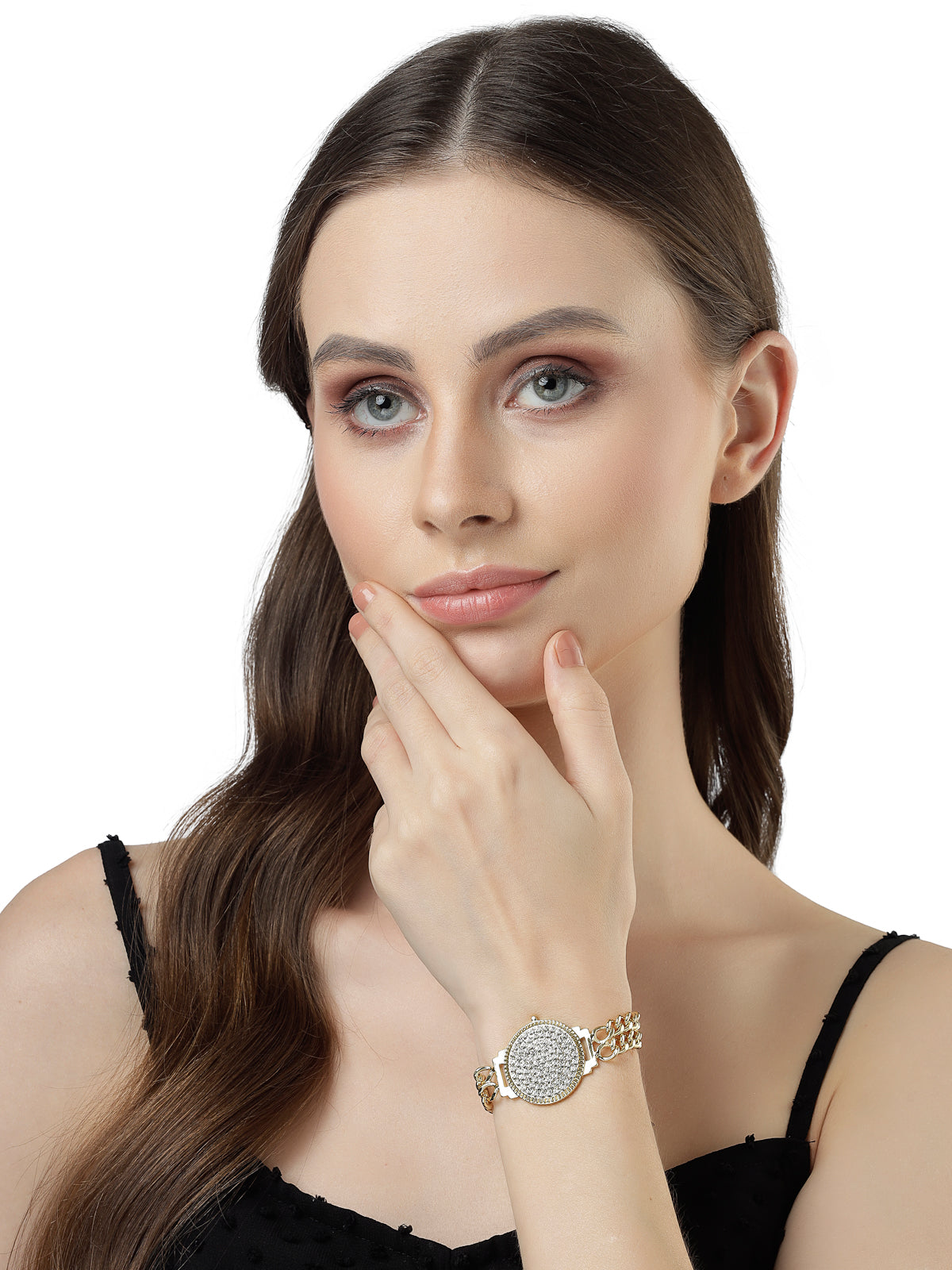 Scintillare by Sukkhi Attractive Latest Design Stackable Gold Plated With Blue Crystals Adjustable Bangle Bracelets for Women & Girls Set of 4|Birthday Gift for Women|One Size|CBBC106630