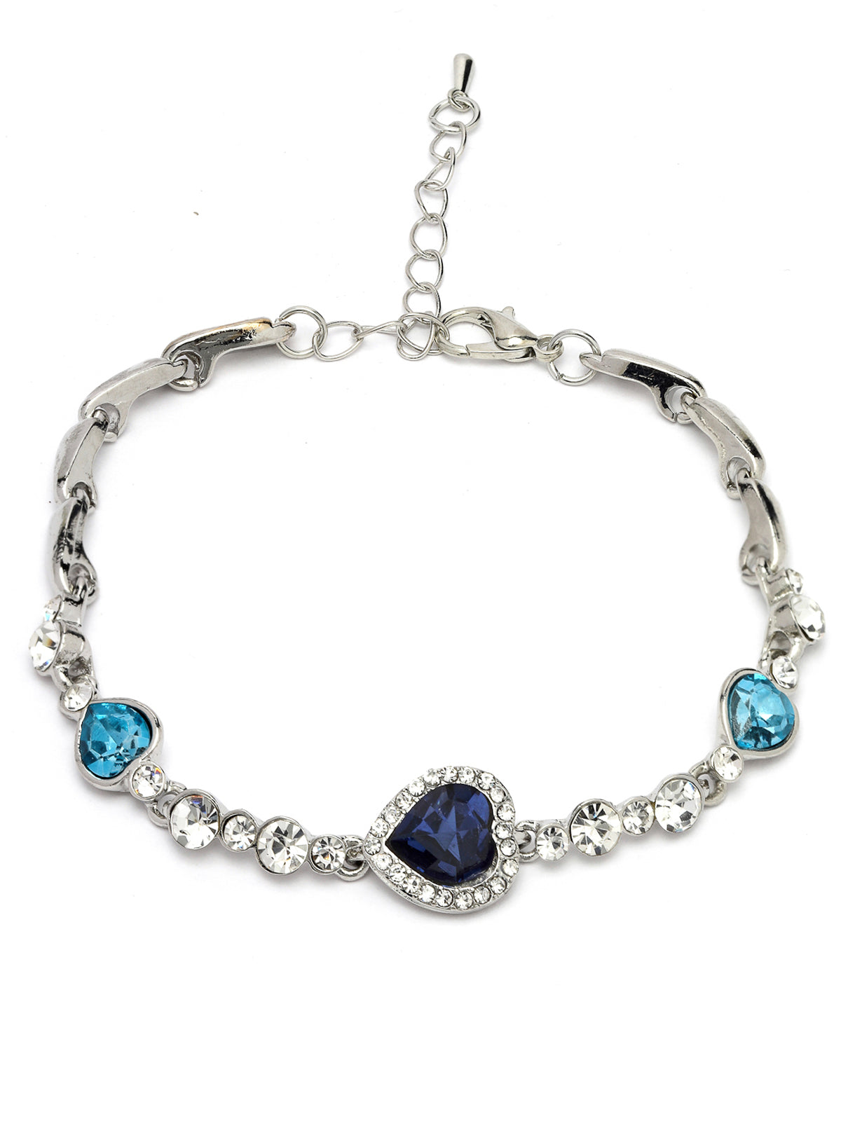 Scintillare by Sukkhi Charming Latest Stackable Design Rhodium Plated Love Inspired Adjustable Combo Bangle Bracelet for Women & Girls ( Set of 6)|Birthday Gift for Women|CBBC106528