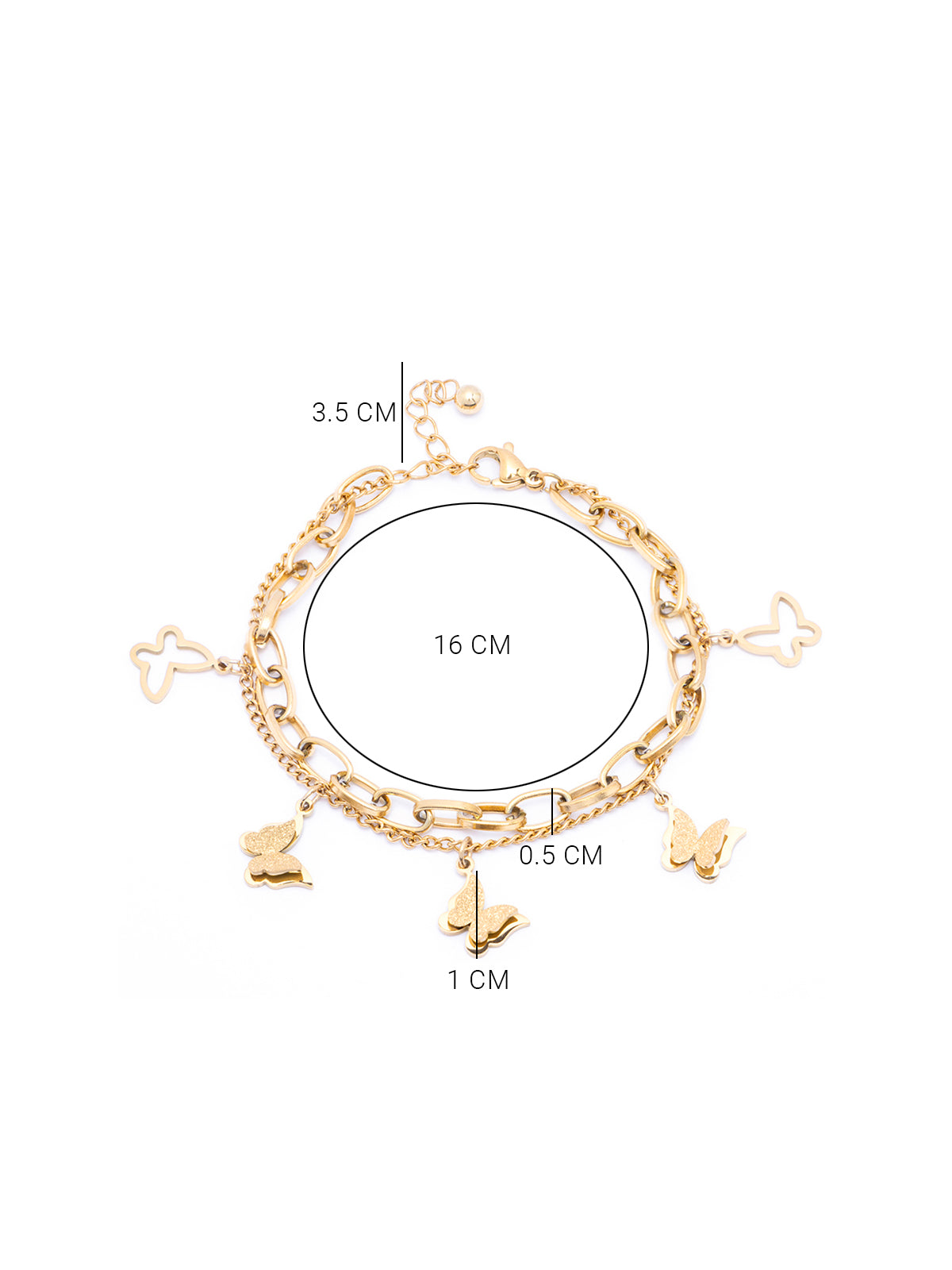 Scintillare By Sukkhi  Lavish 18kGold Plated with Stainless Steel Butterfly Charm Adjustable Bracelet Jewellery for Women & Girl|Anti Tarnish Jewellery|Gifts for Wife Girlfriend Mother Sister|BC107025