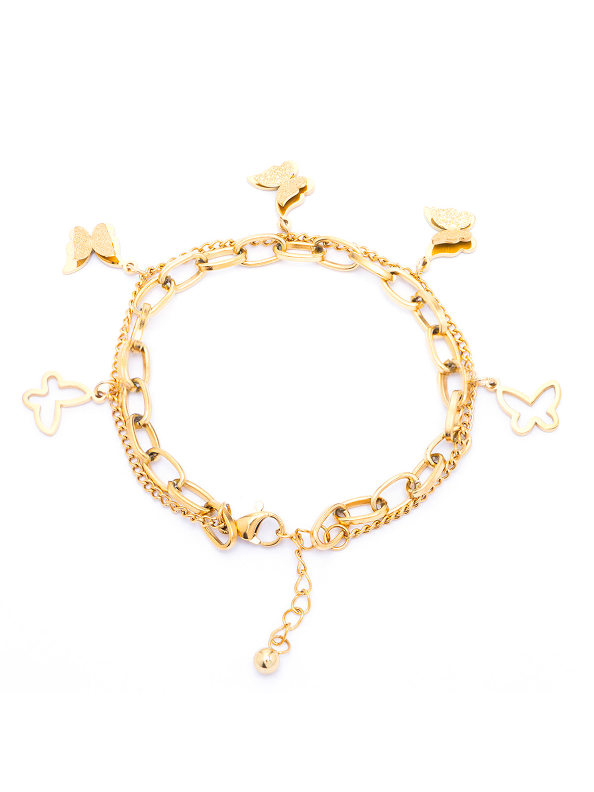 Scintillare By Sukkhi  Lavish 18kGold Plated with Stainless Steel Butterfly Charm Adjustable Bracelet Jewellery for Women & Girl|Anti Tarnish Jewellery|Gifts for Wife Girlfriend Mother Sister|BC107025