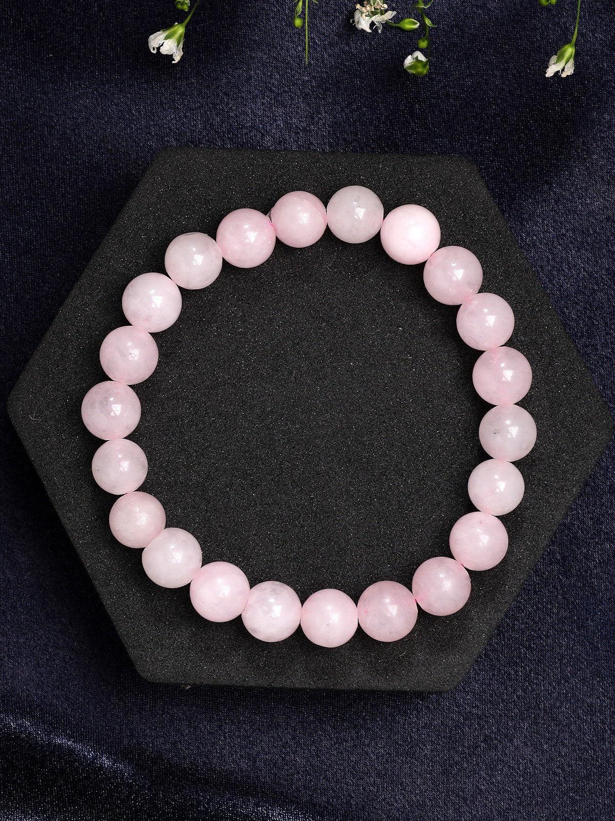 Scintillare By Sukkhi Natural Reiki Feng-Shui Healing Crystal Gem Stone Triple Protection Original Natural Stone Rose Quartz Romance Bracelet for Women Girls & Unisex Adult|BC107120