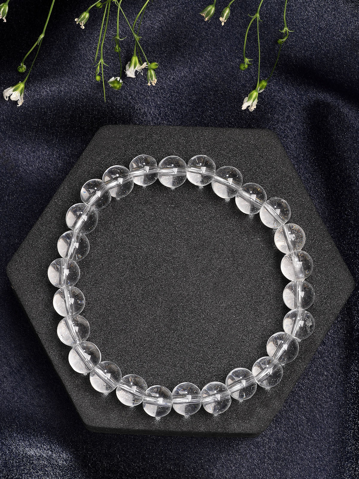 Scintillare By Sukkhi Natural Reiki Feng-Shui Healing Crystal Gem Stone Triple Protection Original Natural Stone Clear Quartz Bracelet for Women Men & Unisex Adult|BC107121