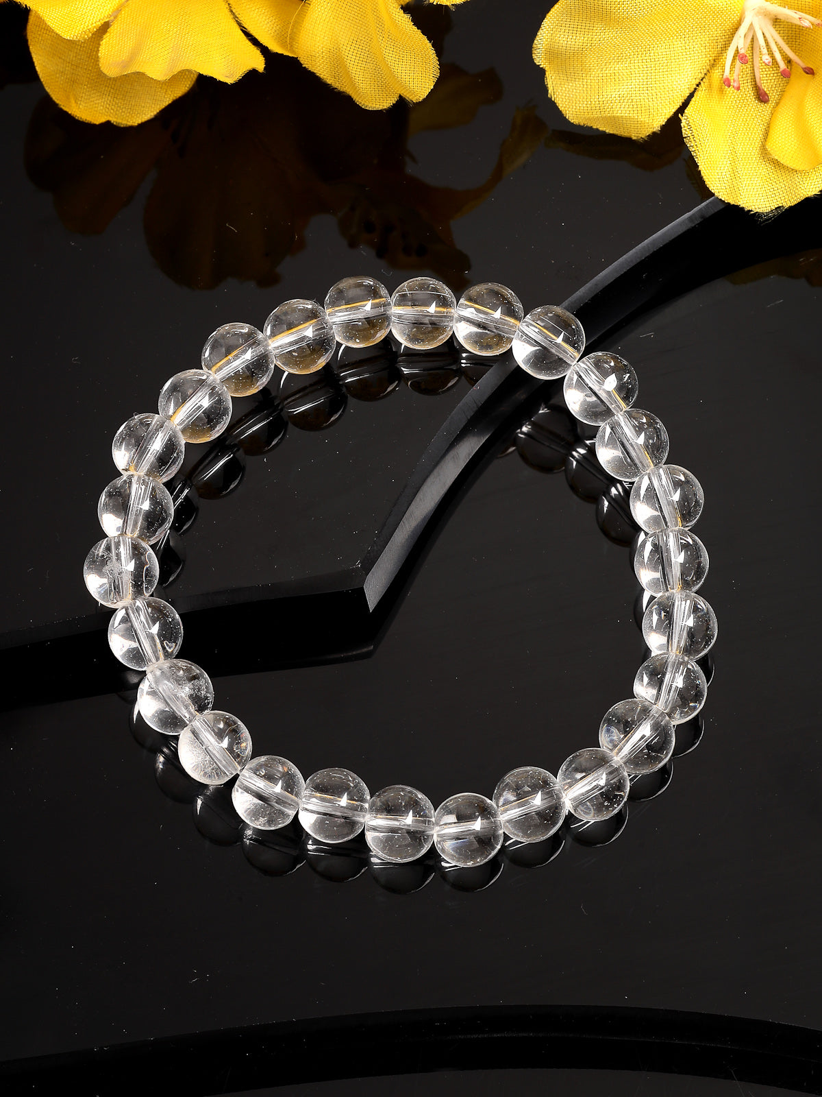 Scintillare By Sukkhi Natural Reiki Feng-Shui Healing Crystal Gem Stone Triple Protection Original Natural Stone Clear Quartz Bracelet for Women Men & Unisex Adult|BC107121