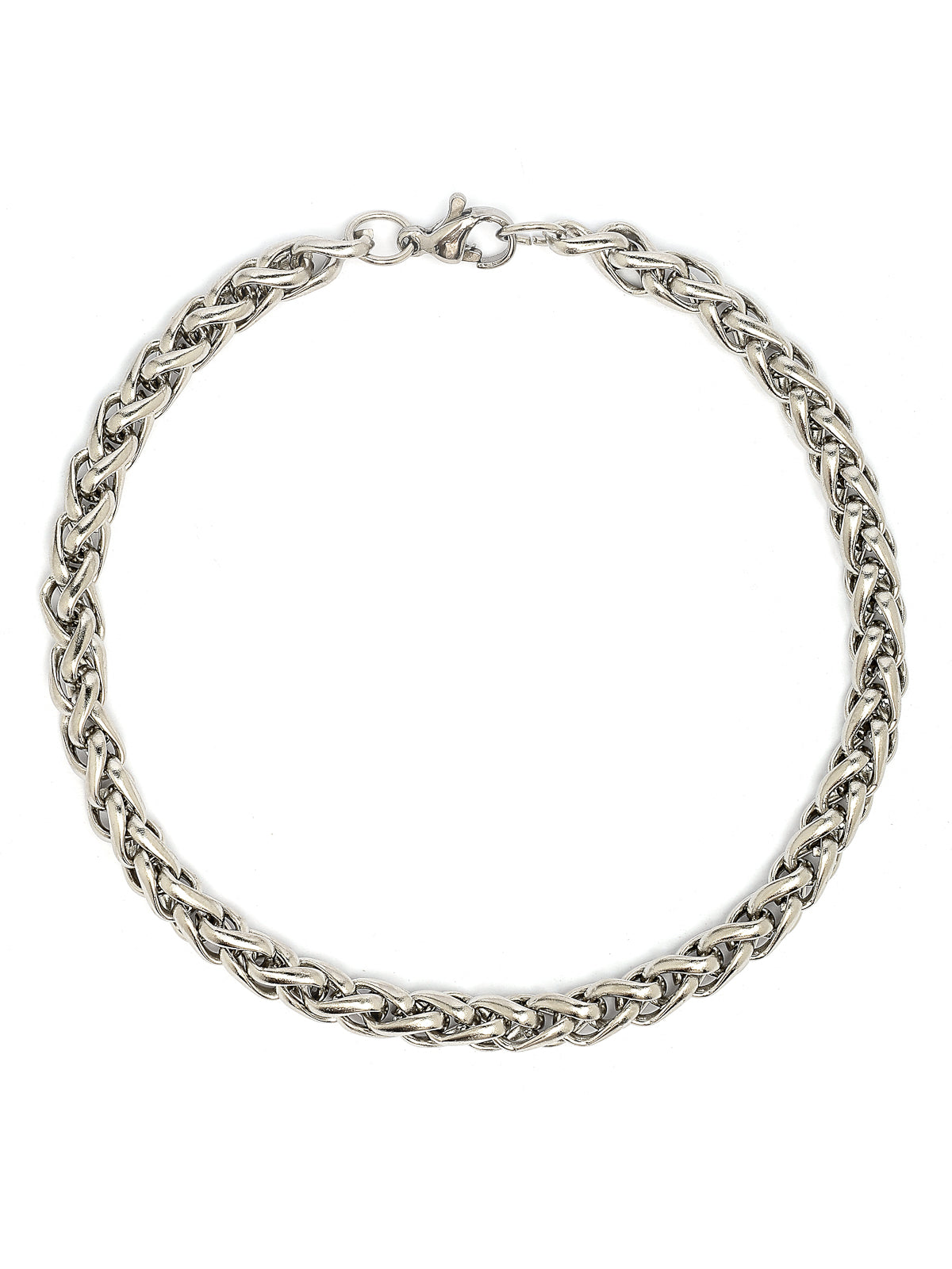 Scintillare By Sukkhi Charming Fashionable Stainless Steel with Spiga Type Rhodium Plated Bracelets Jewellery for Men & Boys|BC107129