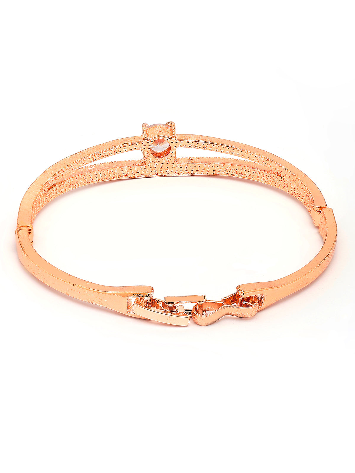 Scintillare By Sukkhi Pretty Stylish Fashionable Rose Gold Plated Crystal Stone Studded Kada Bangle Bracelet for Women & Girls|BC107130