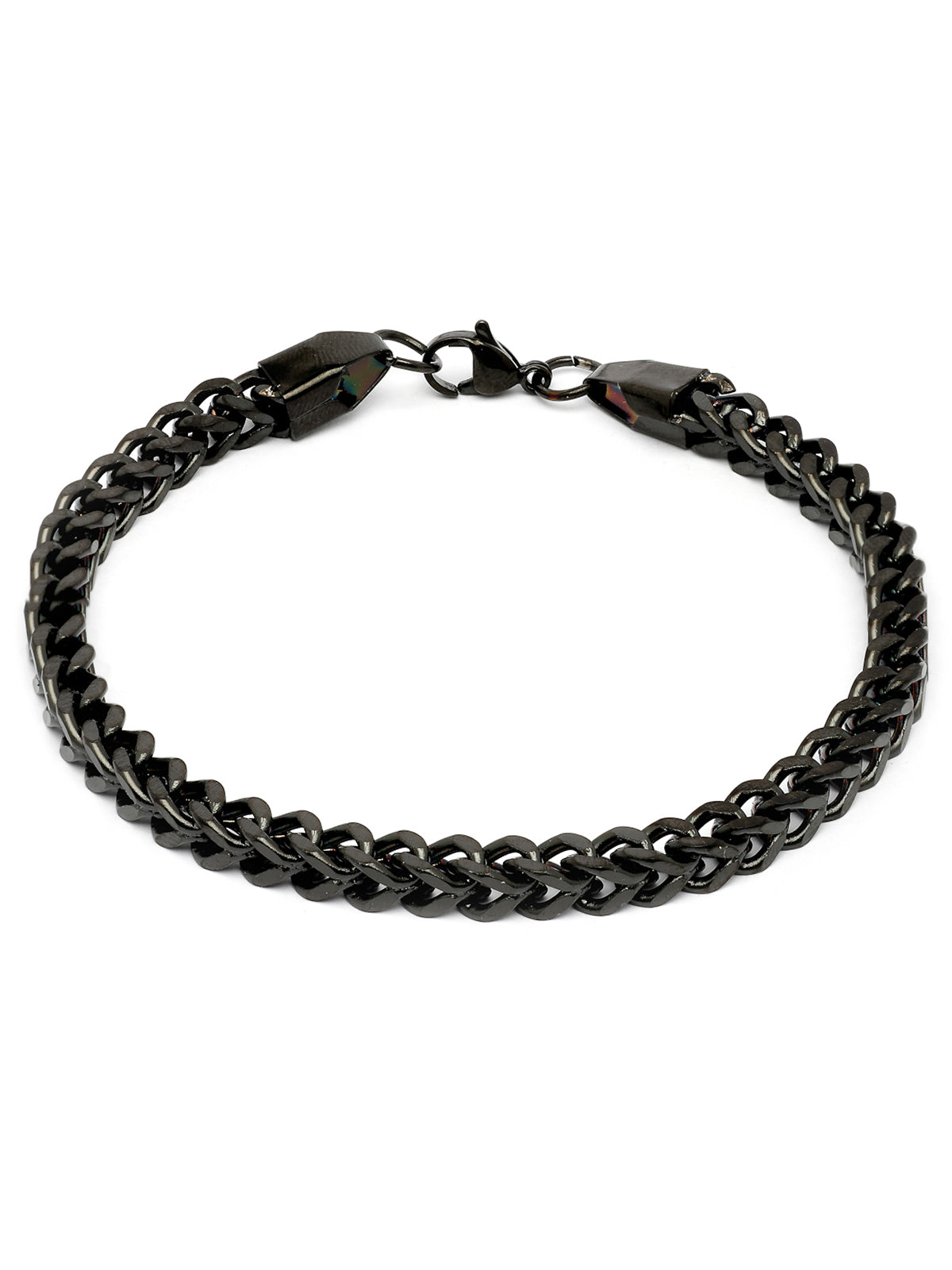 Scintillare By Sukkhi Desirable Stylish Stainless Steel Lobster Closure Type Rhodium Plated Cuban 8 Inch Bracelet for Men & Boys|BC107134