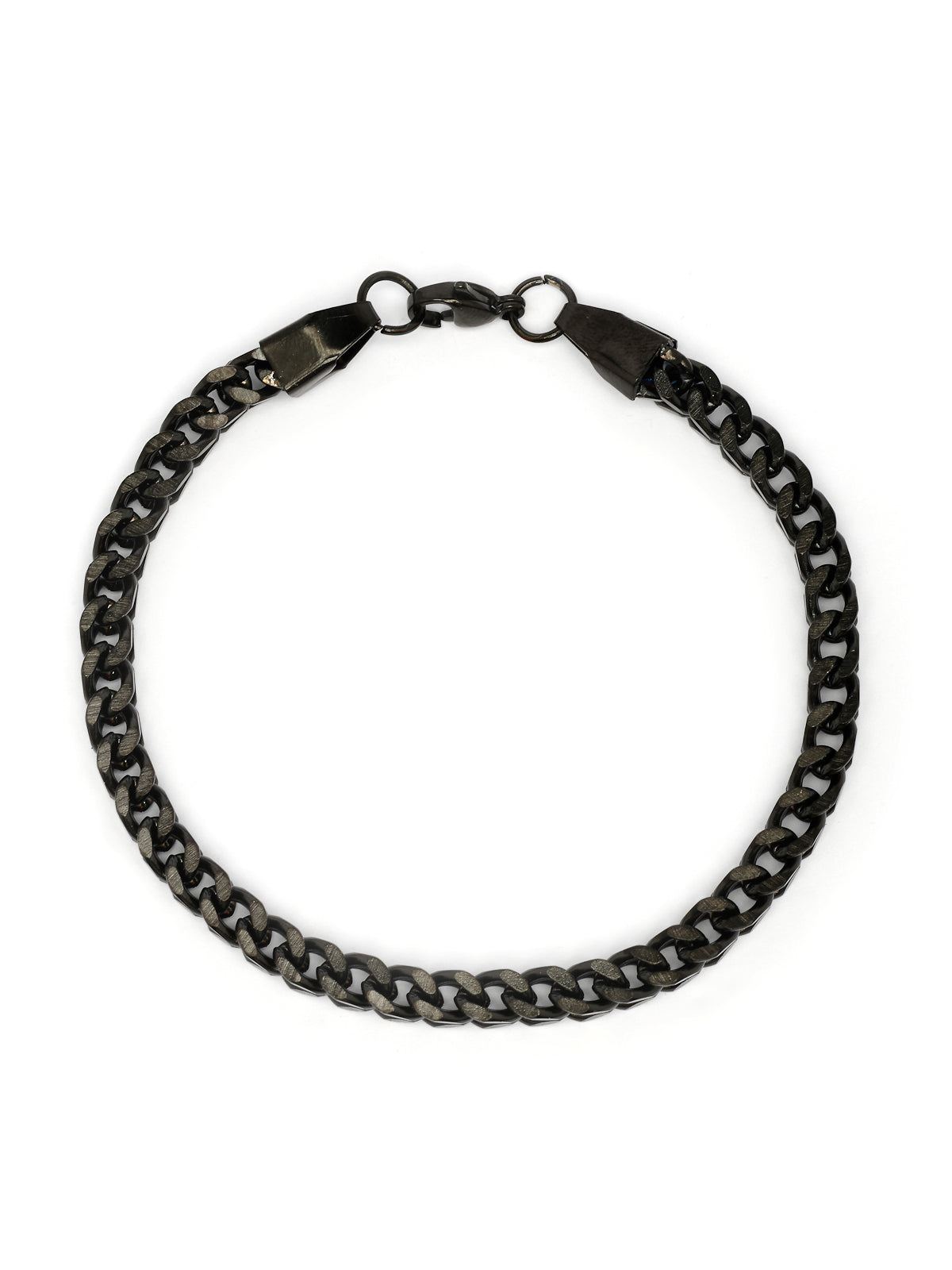 Scintillare By Sukkhi Desirable Stylish Stainless Steel Lobster Closure Type Rhodium Plated Cuban 8 Inch Bracelet for Men & Boys|BC107134