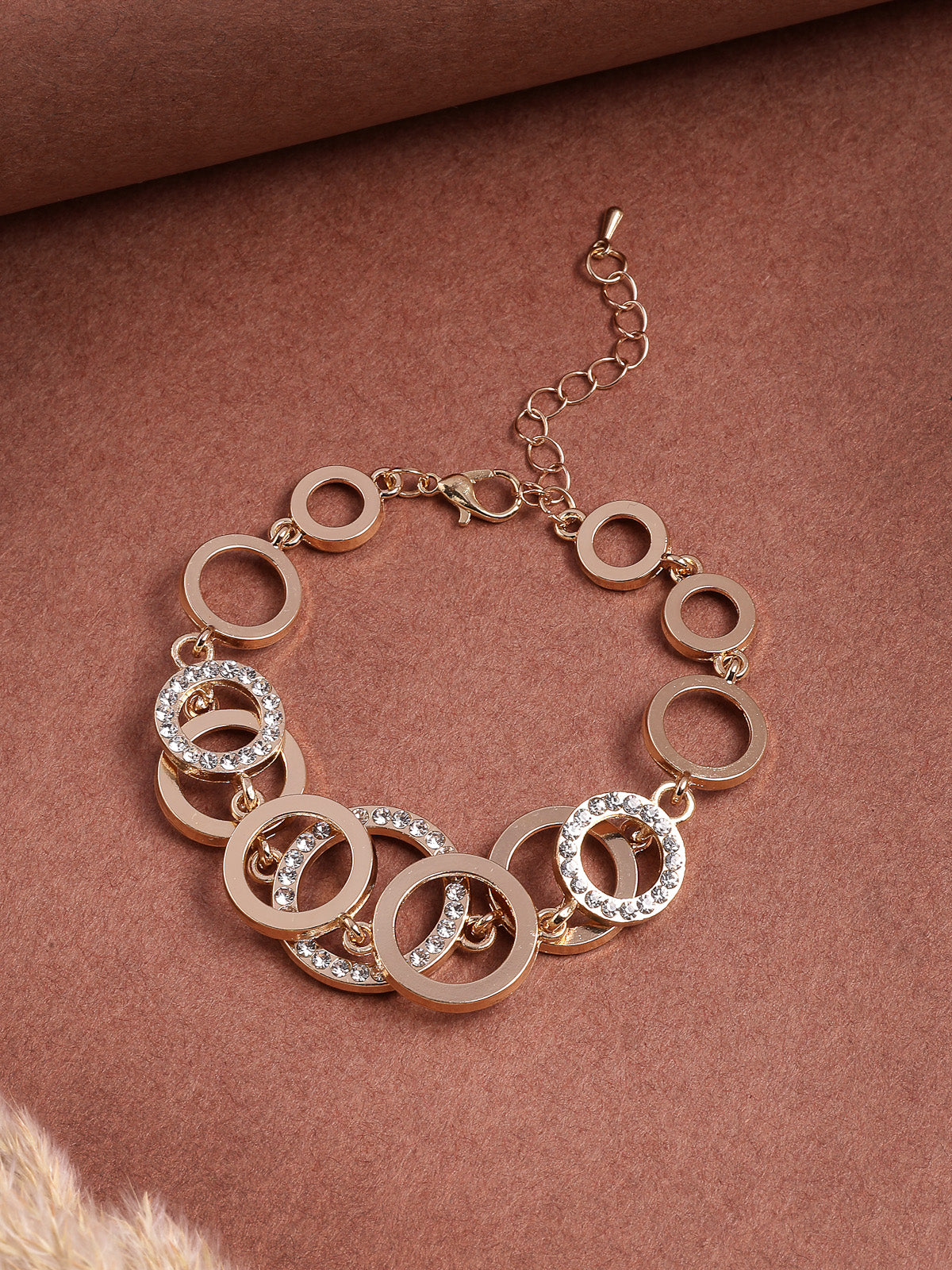 Scintillare By Sukkhi Eye-Catchy Stylish Gold Plated Crystal Stone Studded Round Shaped Bracelets Jewellery for Women & Girls|Gifts for Wife Girlfriend Mother Sister|BC107137