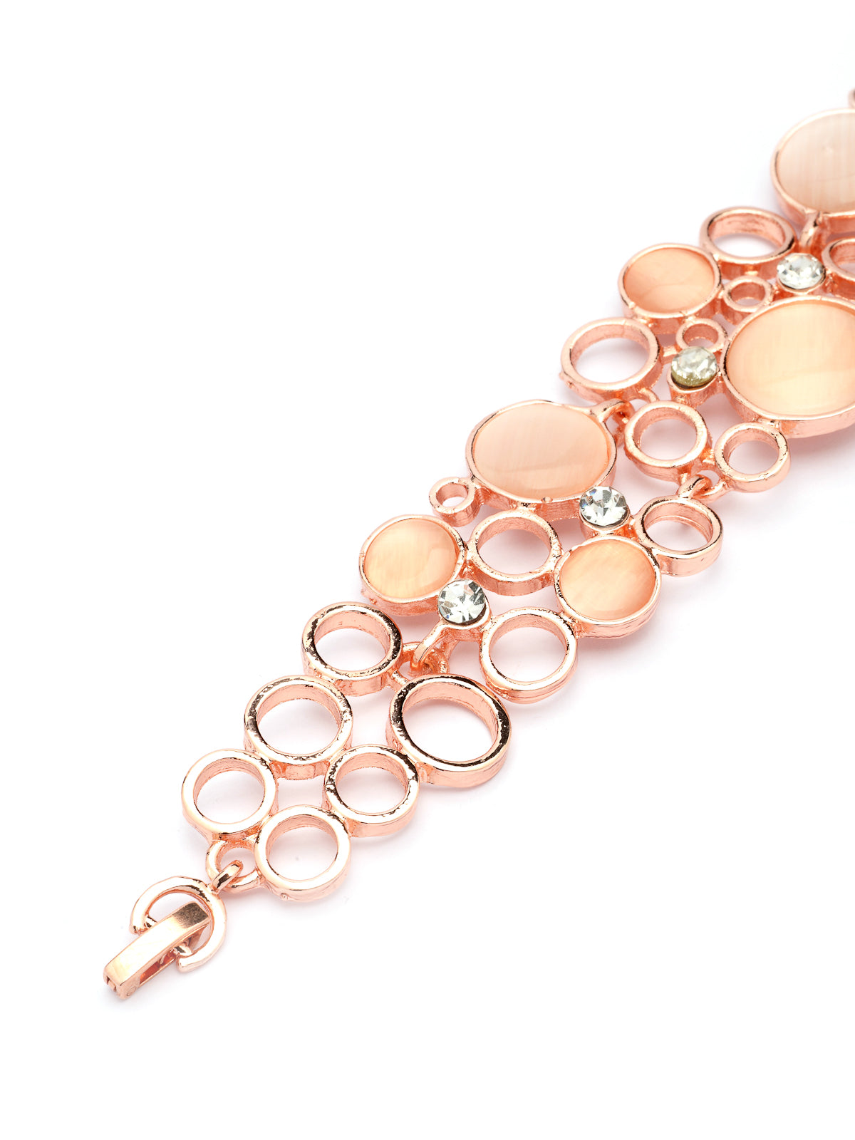 Scintillare By Sukkhi Unique Fashionable Rose Gold Plated Crystal Stones Studded Round Style Bracelet Jewellery For Women & Girls|Gifts for Wife Girlfriend Mother Sister|BC107138