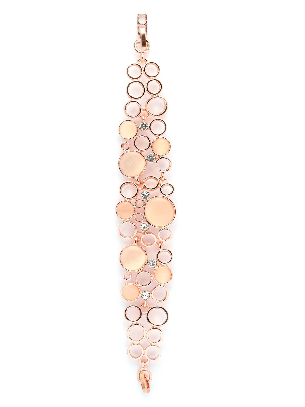 Scintillare By Sukkhi Unique Fashionable Rose Gold Plated Crystal Stones Studded Round Style Bracelet Jewellery For Women & Girls|Gifts for Wife Girlfriend Mother Sister|BC107138