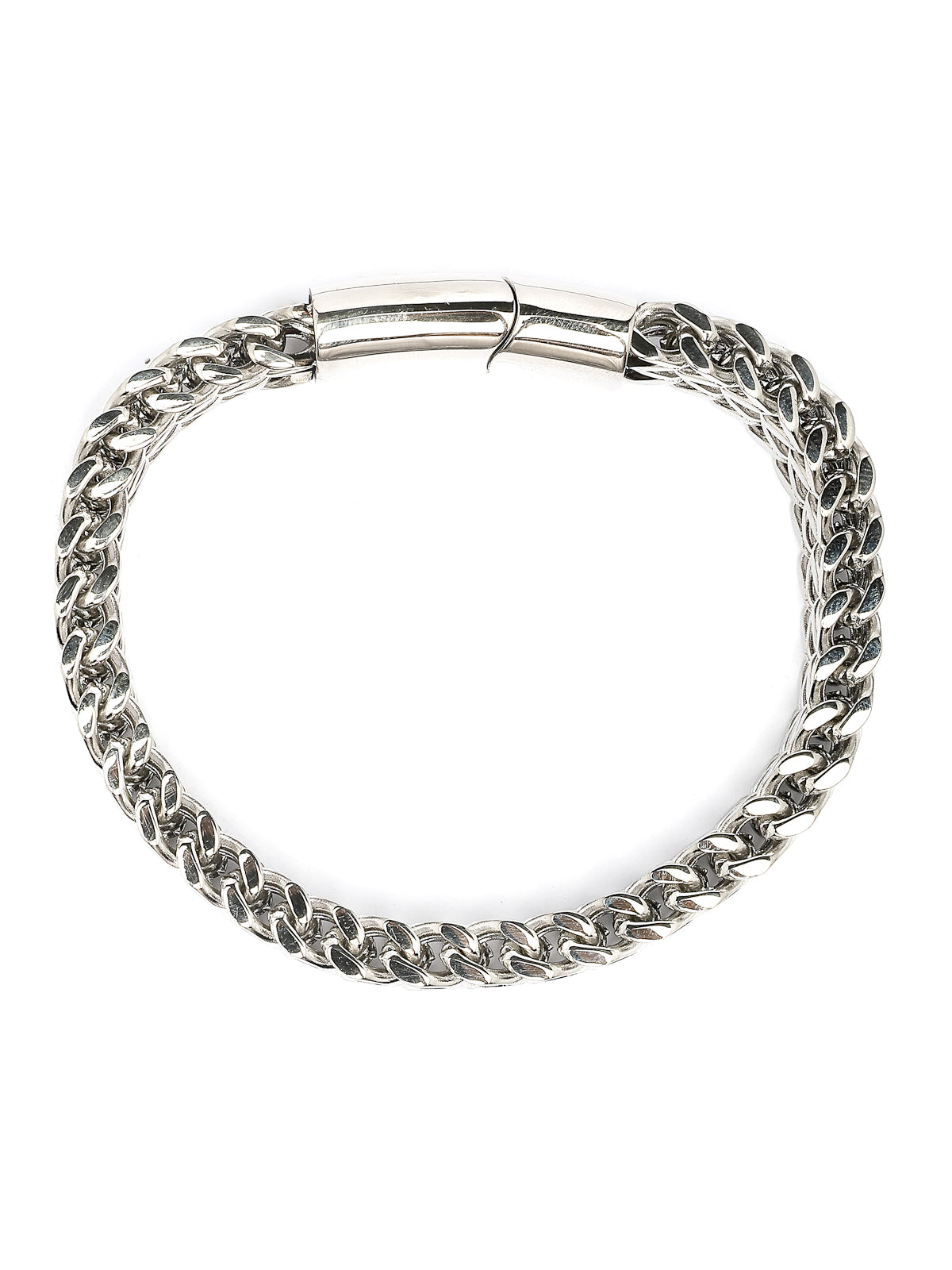 Scintillare By Sukkhi All Season Stylish Stainless Steel Rhodium Plated With Link Chain Bracelet Jewellery Men & Boys|Hand Accessories Gift for Men & Boys Anniversary Gift for Husband|BC107147