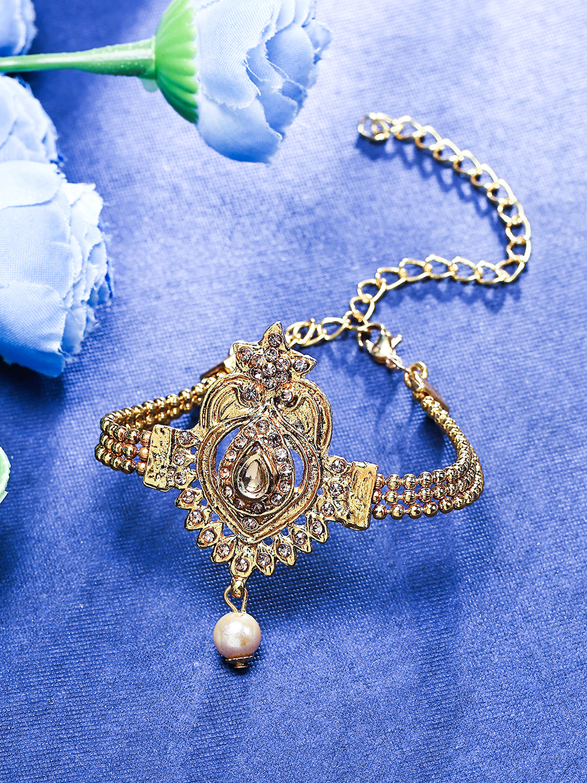 Sukkhi Astonish Pearl Gold Plated LCT Stone Bajuband For Women BJ71706GLDPH400