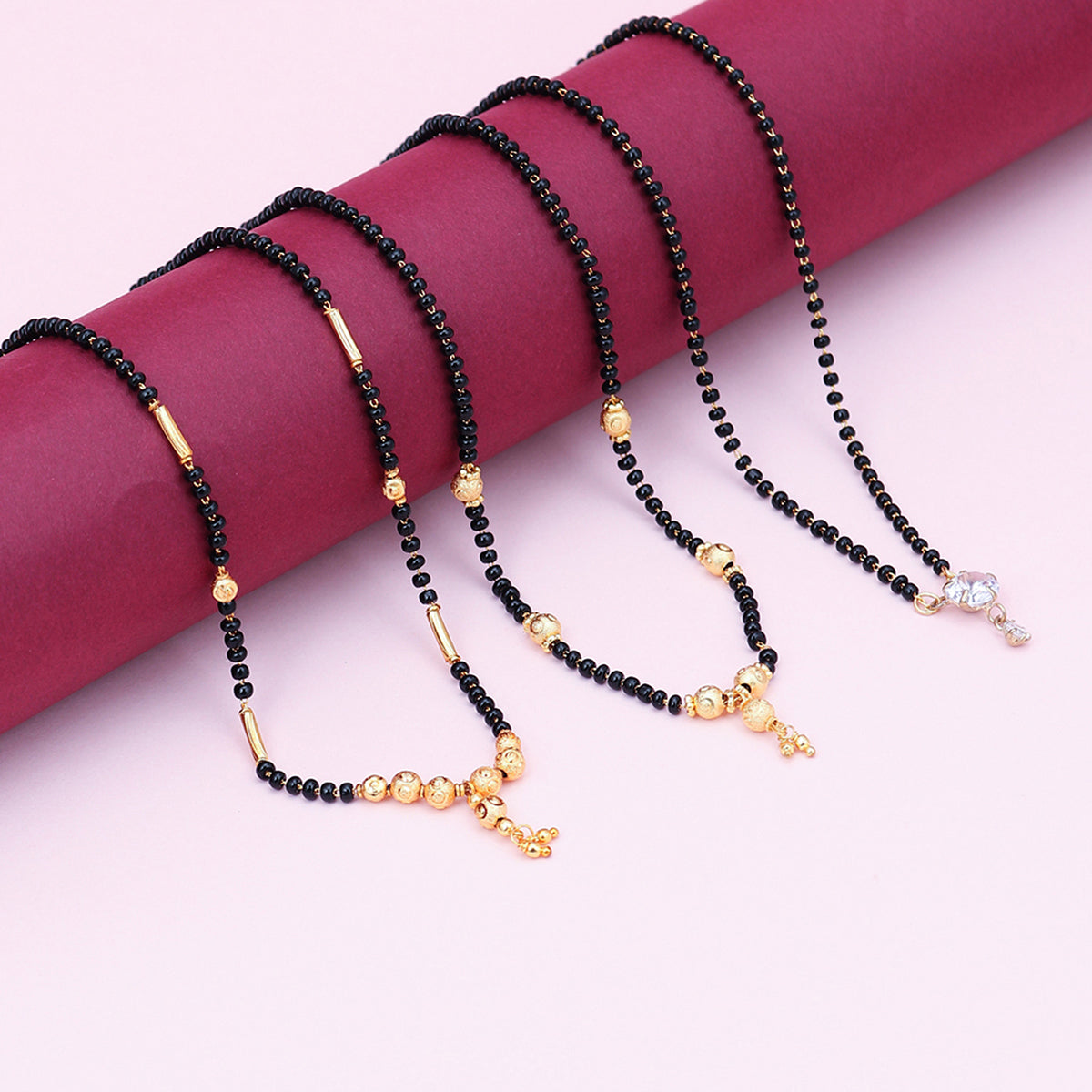 Sukkhi Sparkling Gold Plated Cz Solitaire Mangalsutra Combo For Women CB72788GLDPD032018