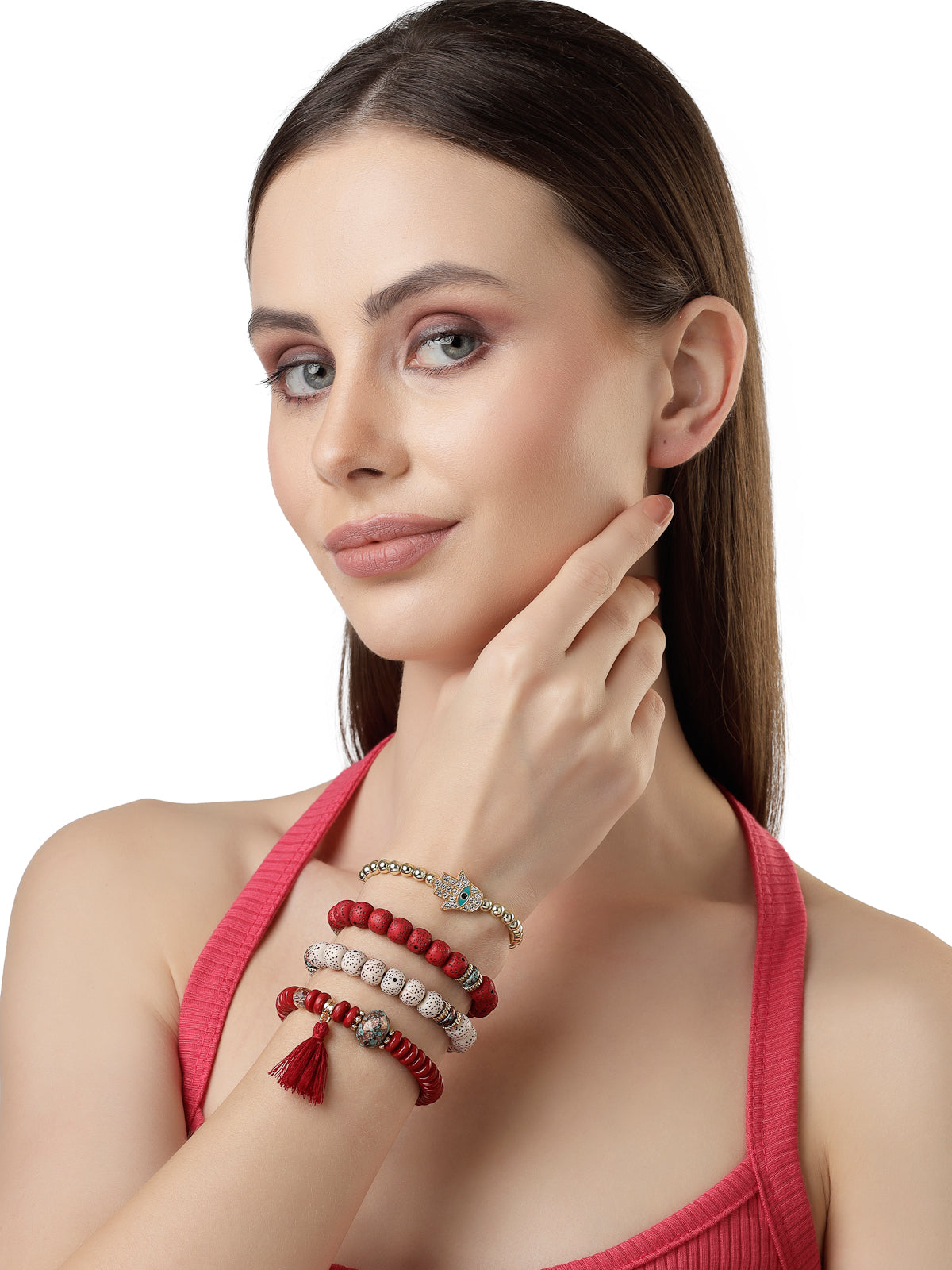 Scintillare by Sukkhi Unique Light Weight Latest Stackable Design Gold Plated Geometric Adjustable Combo Bangle Bracelet for Women & Girls (Set of 5)|Birthday Gift for Women|(Golden)|CBBC106643