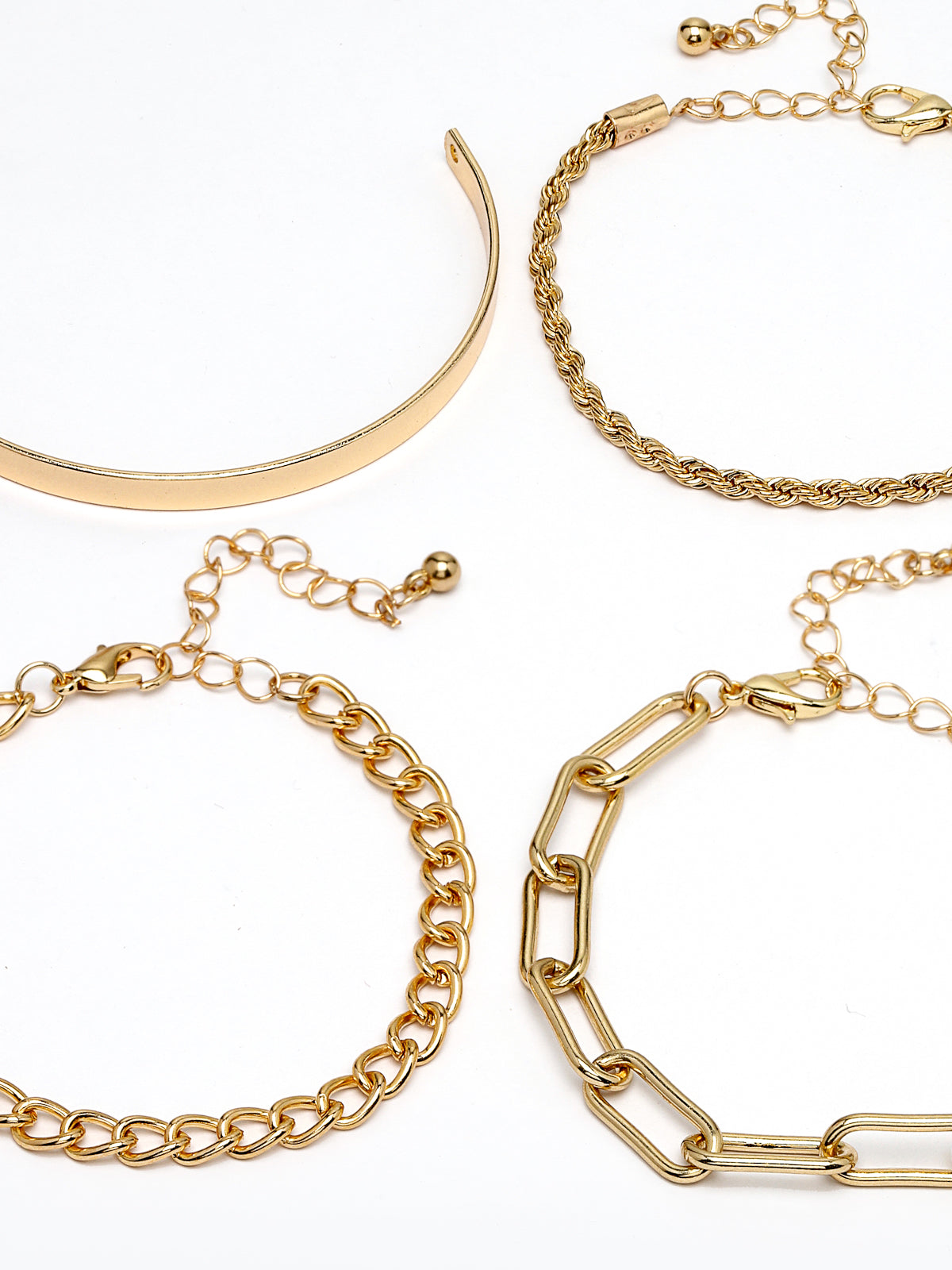 Scintillare by Sukkhi Unique Light Weight Latest Stackable Design Gold Plated Geometric Adjustable Combo Bangle Bracelet for Women & Girls (Set of 5)|Birthday Gift for Women|(Golden)|CBBC106643