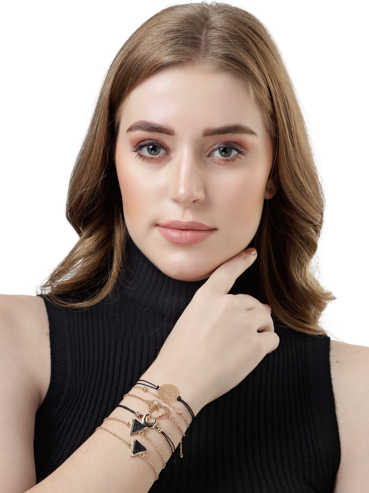 Scintillare by Sukkhi Exclusive Latest Stackable Design Gold Plated Adjustable Link Combo Bangle Bracelet for Women & Girls (Set of 4)|Birthday Gift for Women|CBBC106646