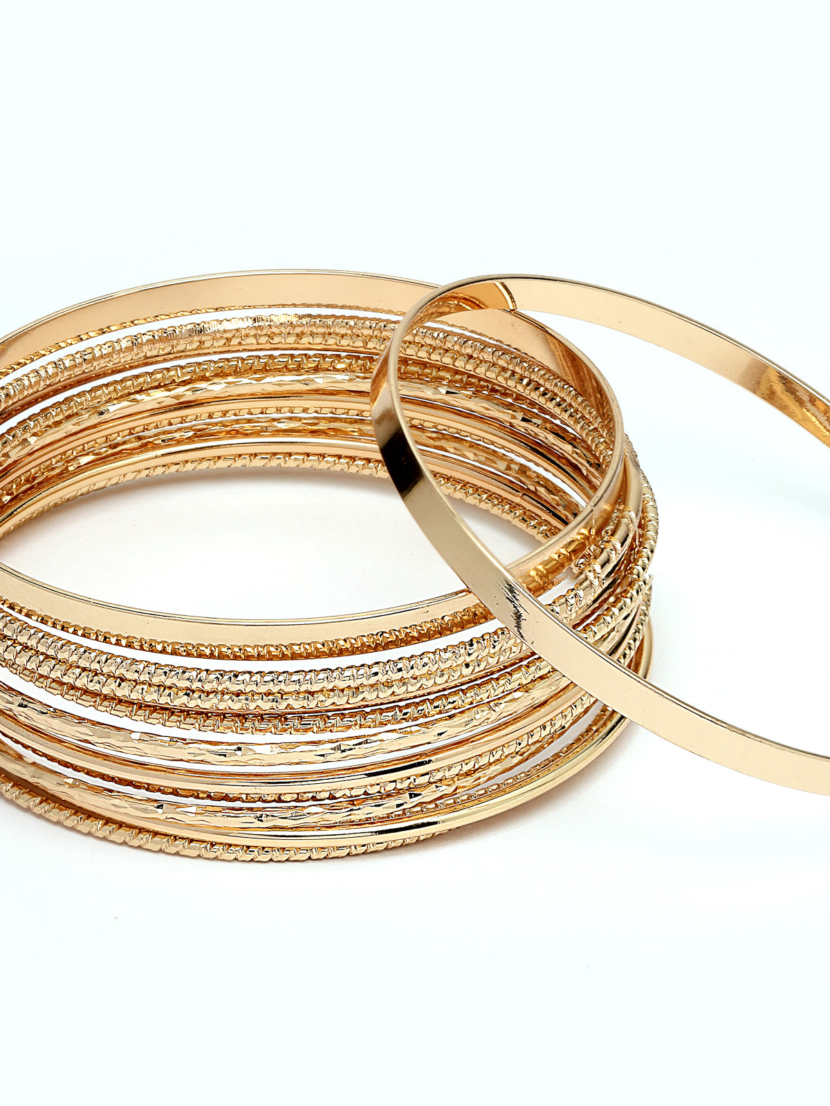 Scintillare by Sukkhi Exclusive Latest Stackable Design Gold Plated Adjustable Link Combo Bangle Bracelet for Women & Girls (Set of 4)|Birthday Gift for Women|CBBC106646
