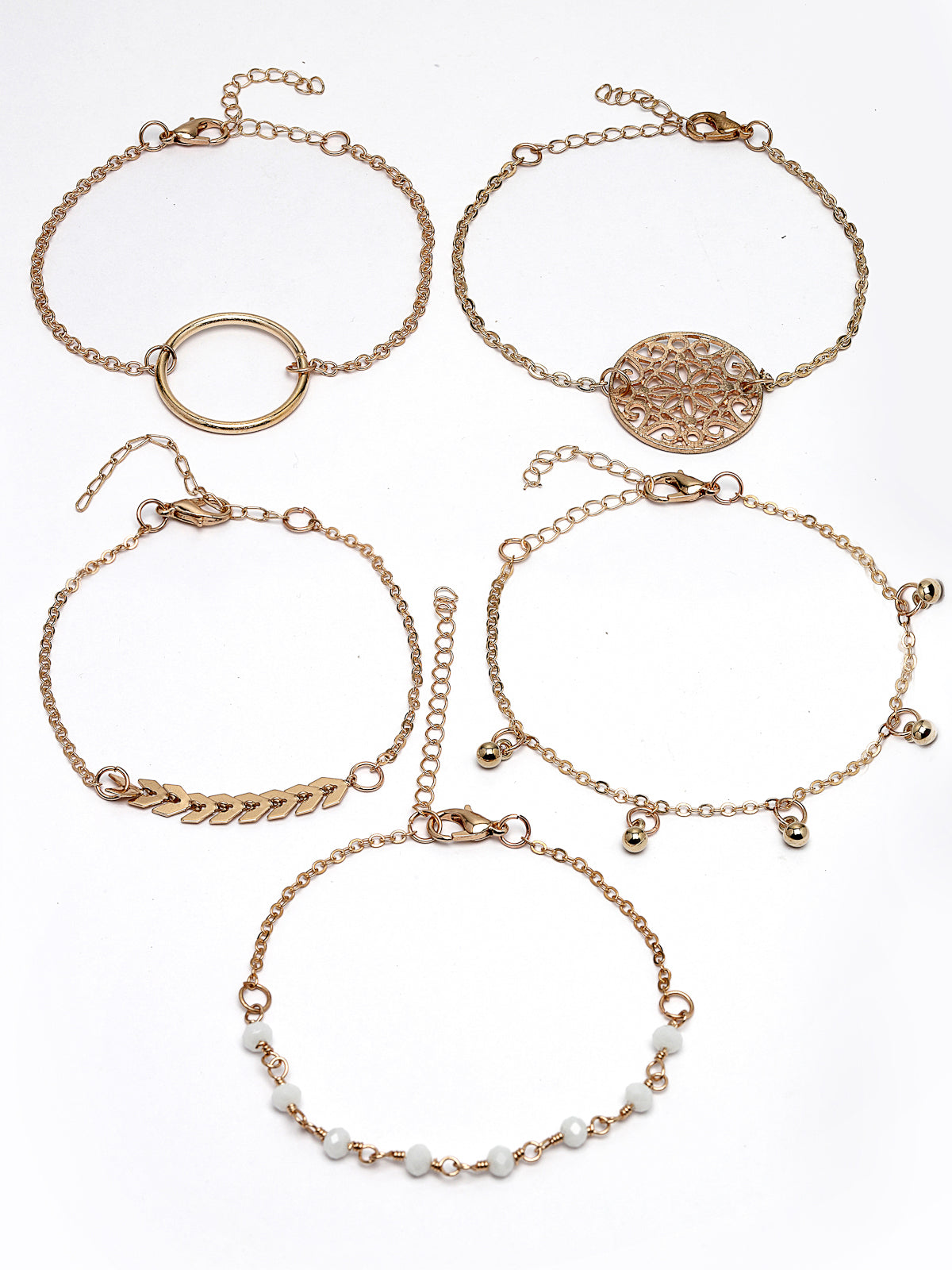 Scintillare by Sukkhi Exclusive Latest Stackable Design Gold Plated Adjustable Link Combo Bangle Bracelet for Women & Girls (Set of 4)|Birthday Gift for Women|CBBC106646