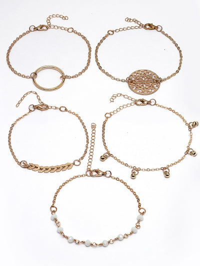 Scintillare by Sukkhi Exclusive Latest Stackable Design Gold Plated Adjustable Link Combo Bangle Bracelet for Women & Girls (Set of 4)|Birthday Gift for Women|CBBC106646