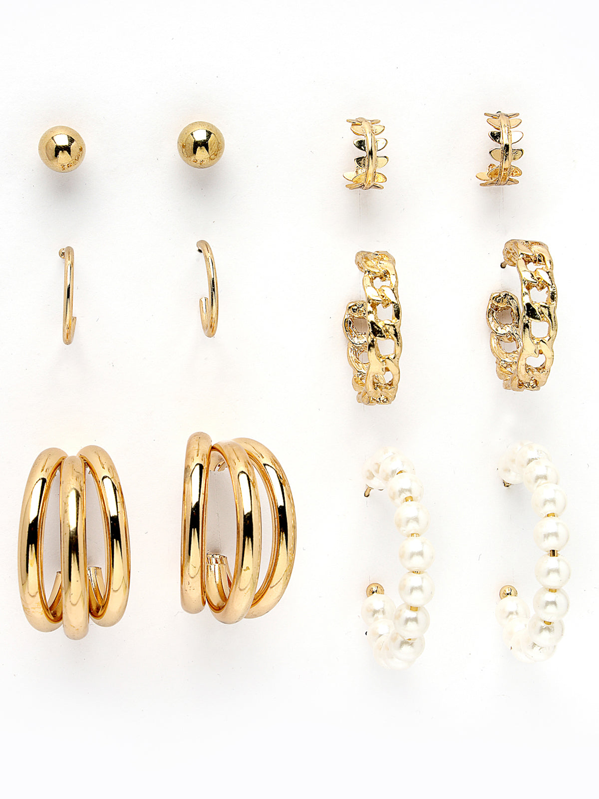 Scintillare by Sukkhi Office Wear Fashionable Contemporary Studs Drop & Semi Hoops Geometric Combo Earrings for Women & Girls Stylish Fashion| 12 Pair of Earring Combo Set||CBE106538