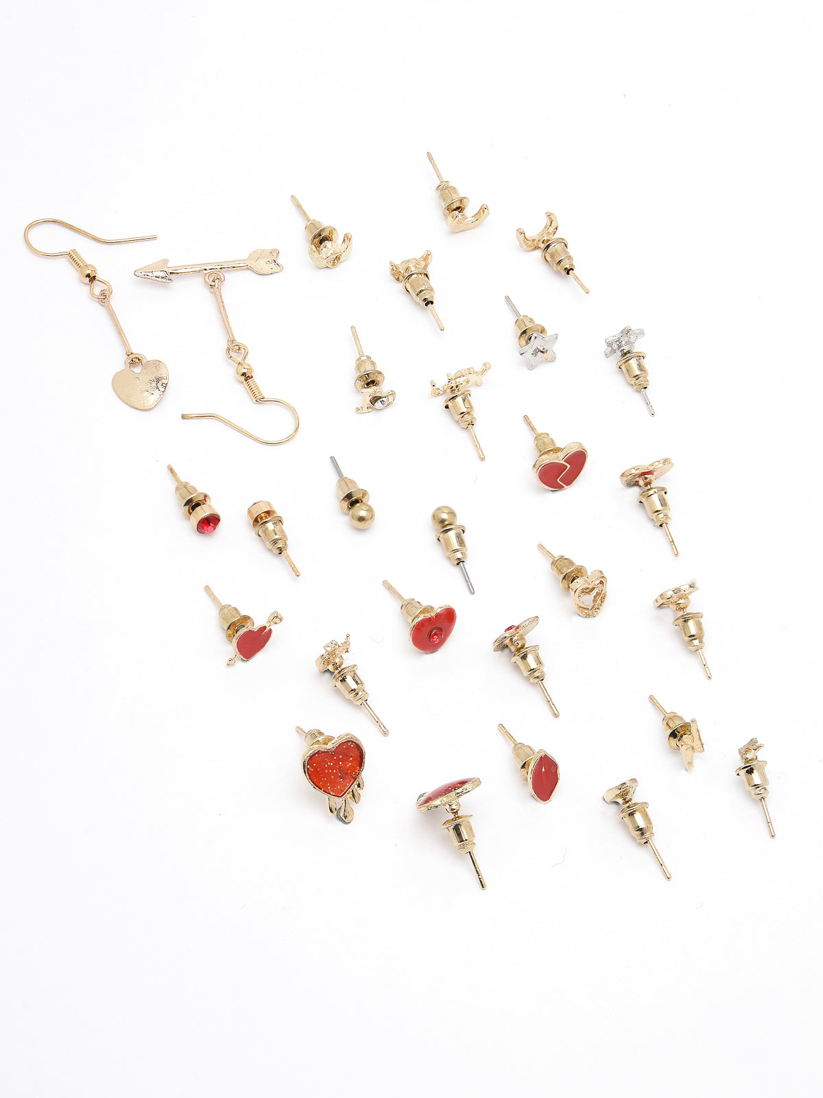 Scintillare by Sukkhi Beautiful Gold Plated Non Precious Base Metal Multicolor Crystals Geometric Studs Combo Earring for Women & Girls Stylish Fashion|6 Pair of Earrings Combo Set|CBE106683