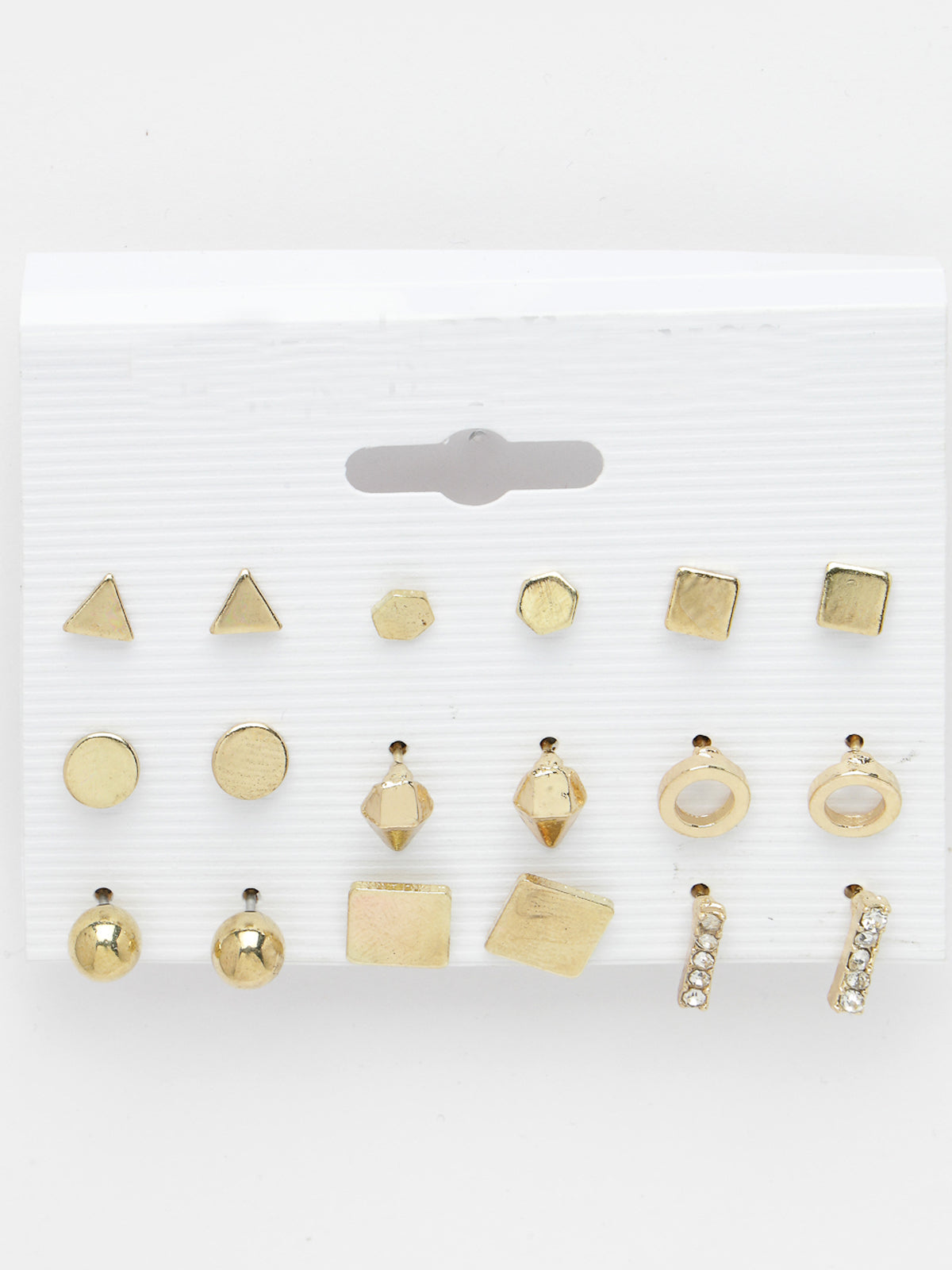 Scintillare by Sukkhi Decent Stylish Gold Plated Crystals Stones Geometric Studs Combo Earring for Women & Girls Stylish Fashion|9 Pair of Combo Set|CBE106628