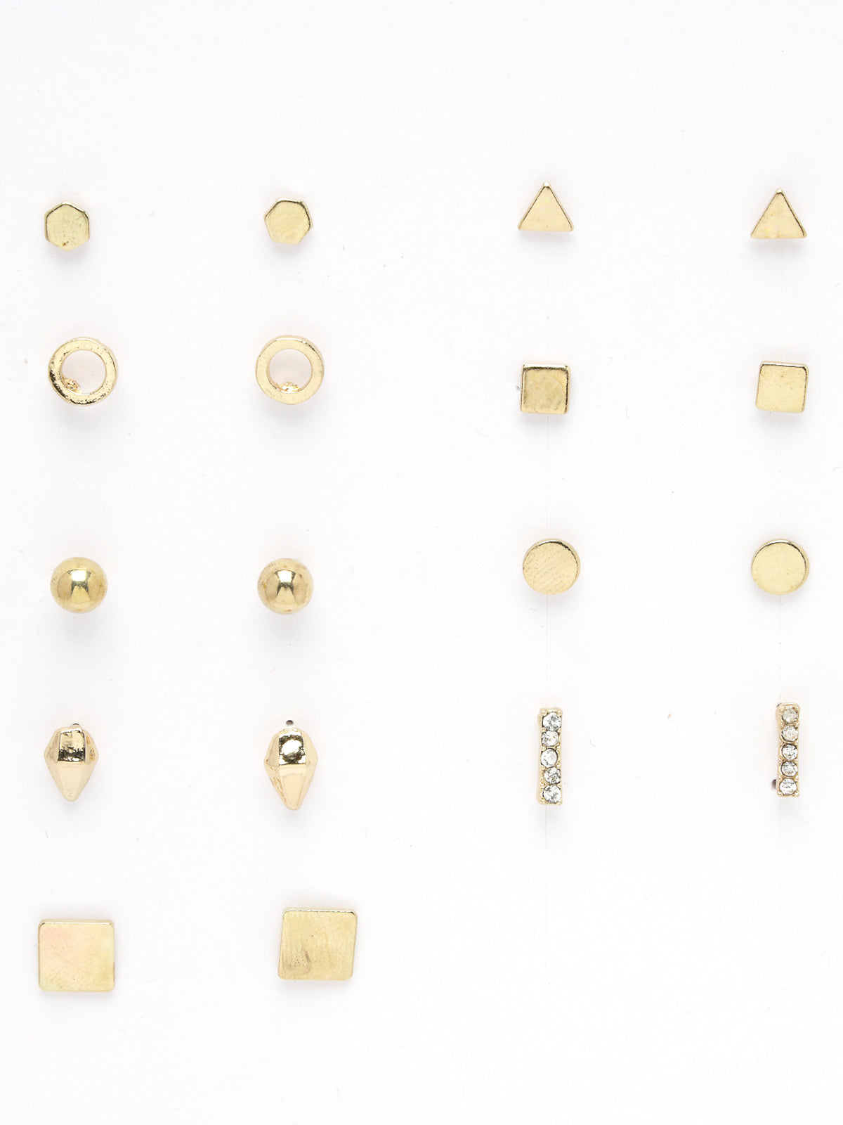 Scintillare by Sukkhi Beautiful Gold Plated Non Precious Base Metal Multicolor Crystals Geometric Studs Combo Earring for Women & Girls Stylish Fashion|6 Pair of Earrings Combo Set|CBE106683