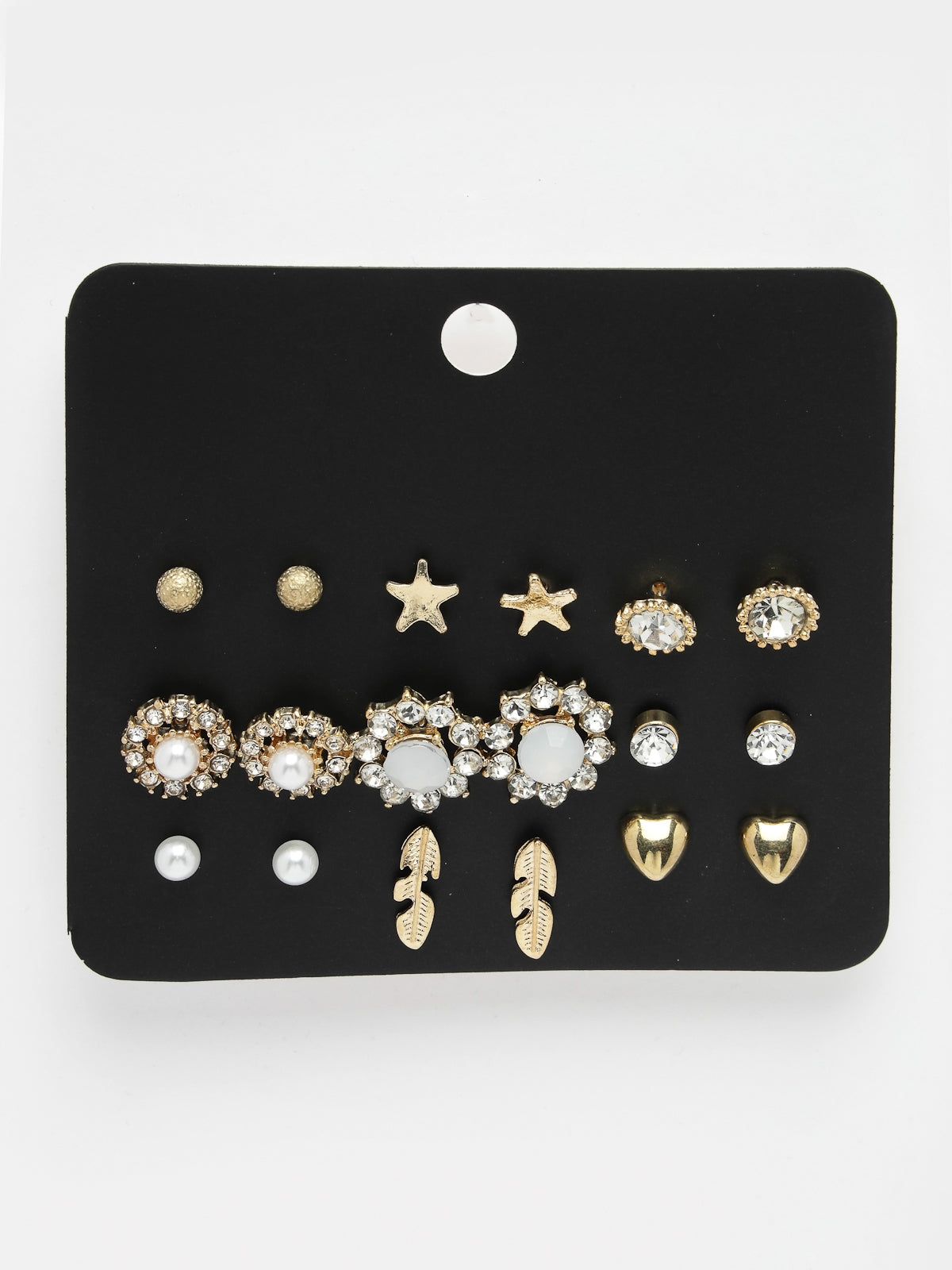 Scintillare by Sukkhi Universal Style Gold Plated Crystals Geometric Studs Combo Earring for Women & Girls Stylish Fashion|9 Pair of Combo Set|CBE106629