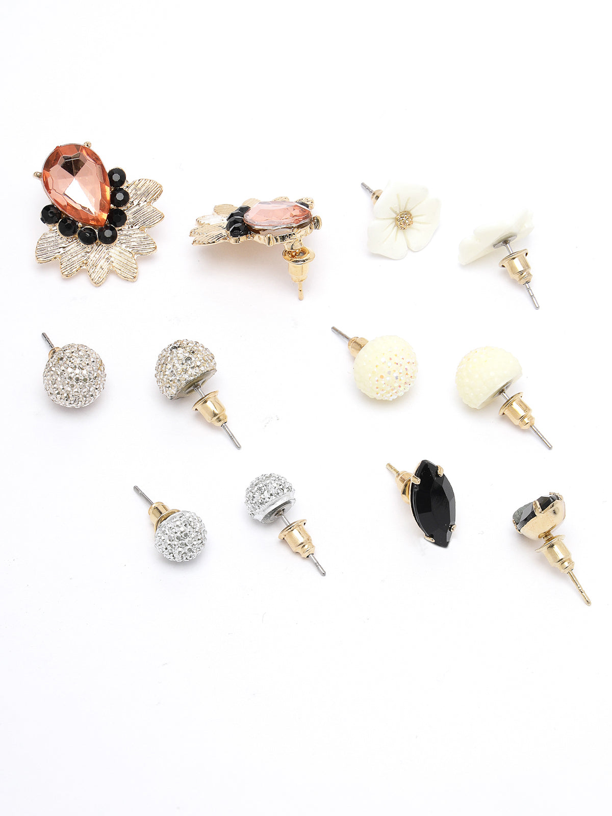 Scintillare by Sukkhi Eye-Catchy Latest Stylish Gold Plated Pearl Feather Butterfly Infinity & Round Shared Pendant Necklace Set for Women|5 Necklace|CBN107579