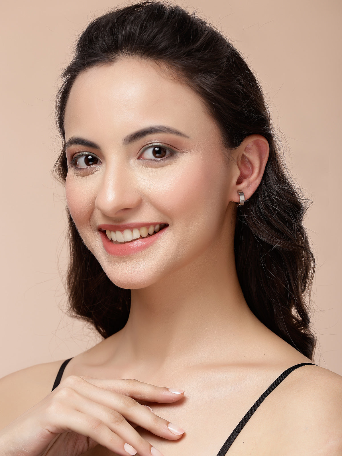 Scintillare By Sukkhi Western Style 316L Stainless Steel with Silver Black Hoop Combo Earrings for Men & Women| for Unisex|Pair of 2|CBE107171