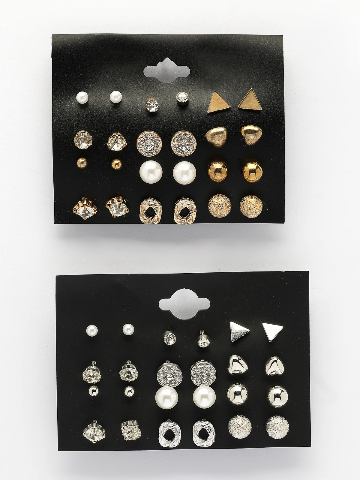 Scintillare By Sukkhi Pretty Latest Stylish Fashionable Gold & Silver Plated with Crystal Stones Studded Studs Combo Earrings For Women & Girls|Pairs of 24|CBE107174