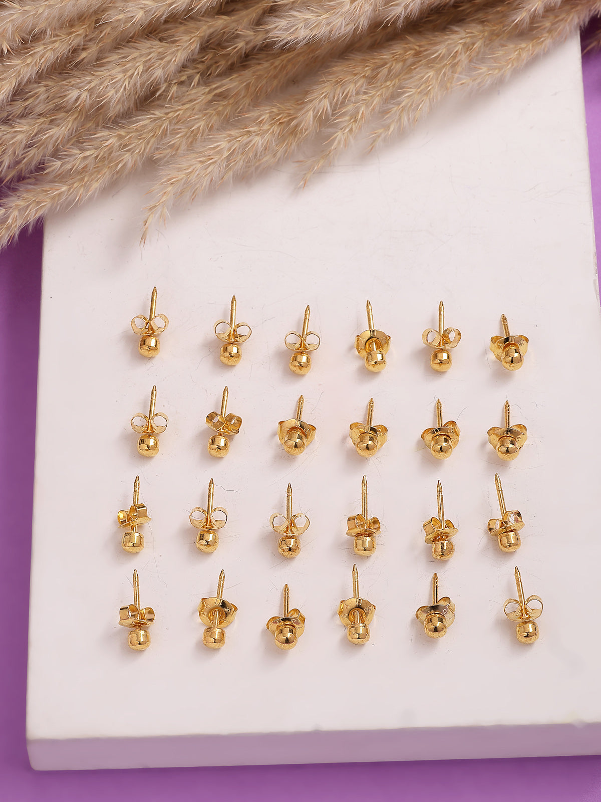 Scintillare By Sukkhi Unique Fashionable Surgical Steel Sterile Gold Plated Studs Combo Earrings for Women Girls & Unisex|Pair of 12|For Nose Navel & Body Piercing|CBE107182