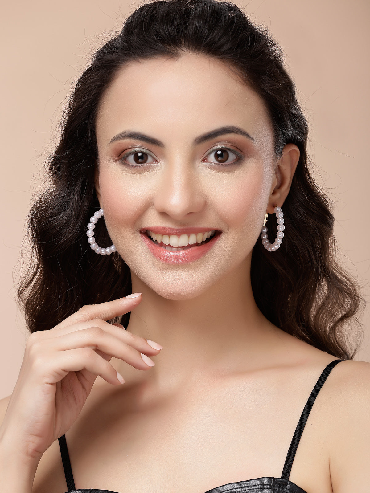 Scintillare By Sukkhi Decorative Latest Stylish Gold Plated Pearls Western Hoop Combo Earrings for Women & Girls|Pair of 5|Gifts for Wife Girlfriend Mother Sister|CBE107183