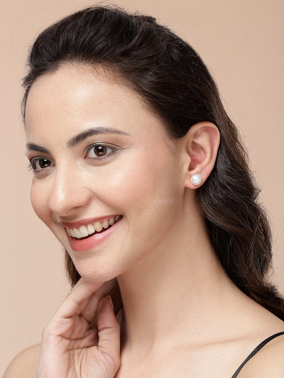 Scintillare By Sukkhi Ultra-Modern Multi Stylish Rhodium Plated Crystal & Pearls Studded Studs Combo Earrings For Women & Girls|Pair of 30|Gifts for Wife Girlfriend Mother Sister|CBE107190