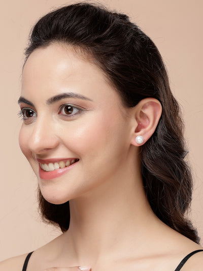 Scintillare By Sukkhi Ultra-Modern Multi Stylish Rhodium Plated Crystal & Pearls Studded Studs Combo Earrings For Women & Girls|Pair of 30|Gifts for Wife Girlfriend Mother Sister|CBE107190