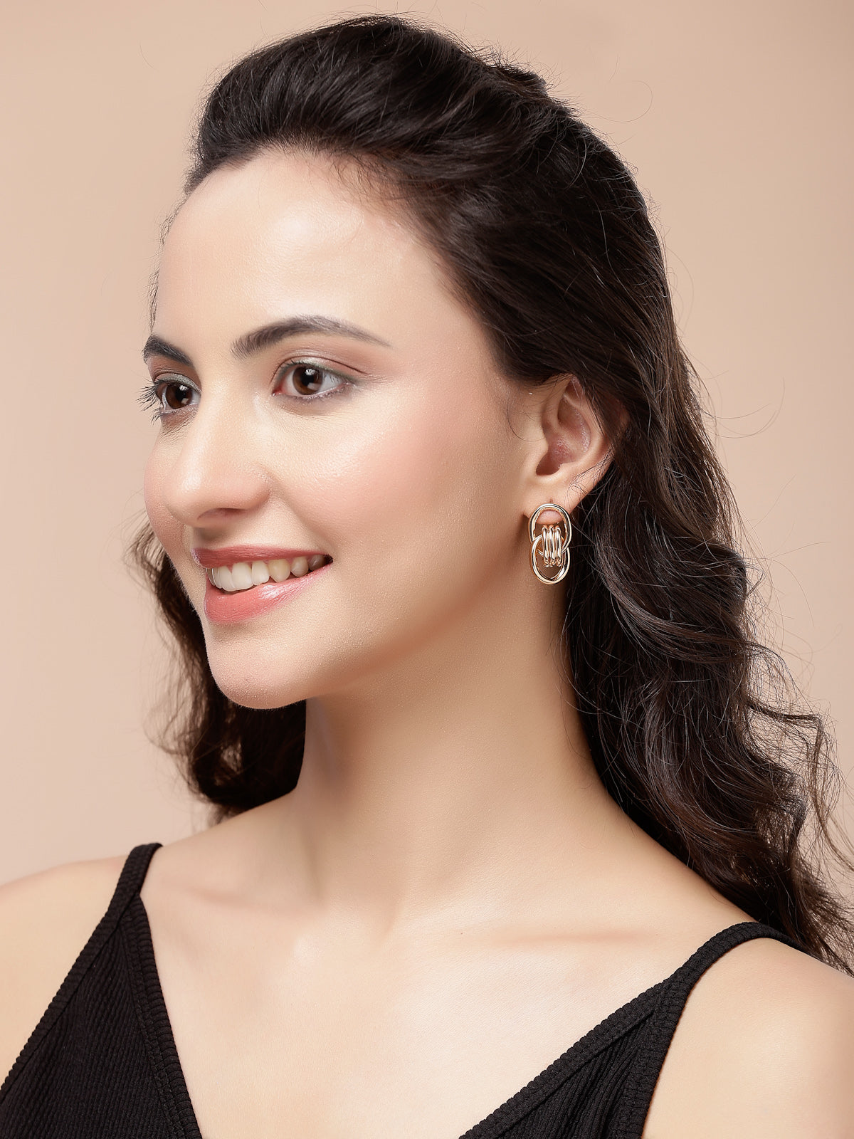 Scintillare By Sukkhi Decent Latest Stylish Fashionable Geometric Shaped Unique Studs Hoop Pearls Studded Gold Plated Combo Earrings For Women & Girls|Pair of 11|CBE107193