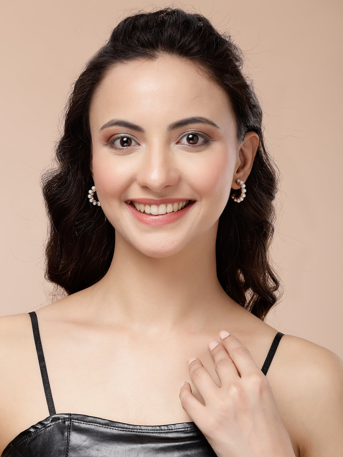 Scintillare By Sukkhi Versatile Latest Style Fashionable Celebrity Inspired Gold Plated with Geometric Twist Pearls Hoop Dangle Combo Earrings for Women & Girls|Pair of 24|CBE107202