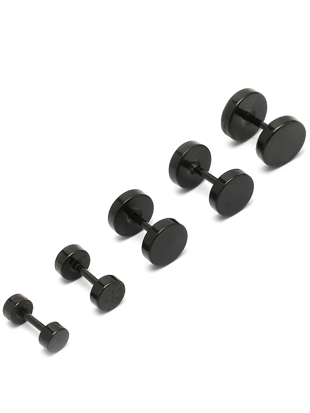 Scintillare By Sukkhi Fashion Stainless Steel Black Studs Earrings for Men & Boys|Combo Earrings 5 Pcs|Birthday Anniversary Gift for Men Boy & Husband|CBE107495
