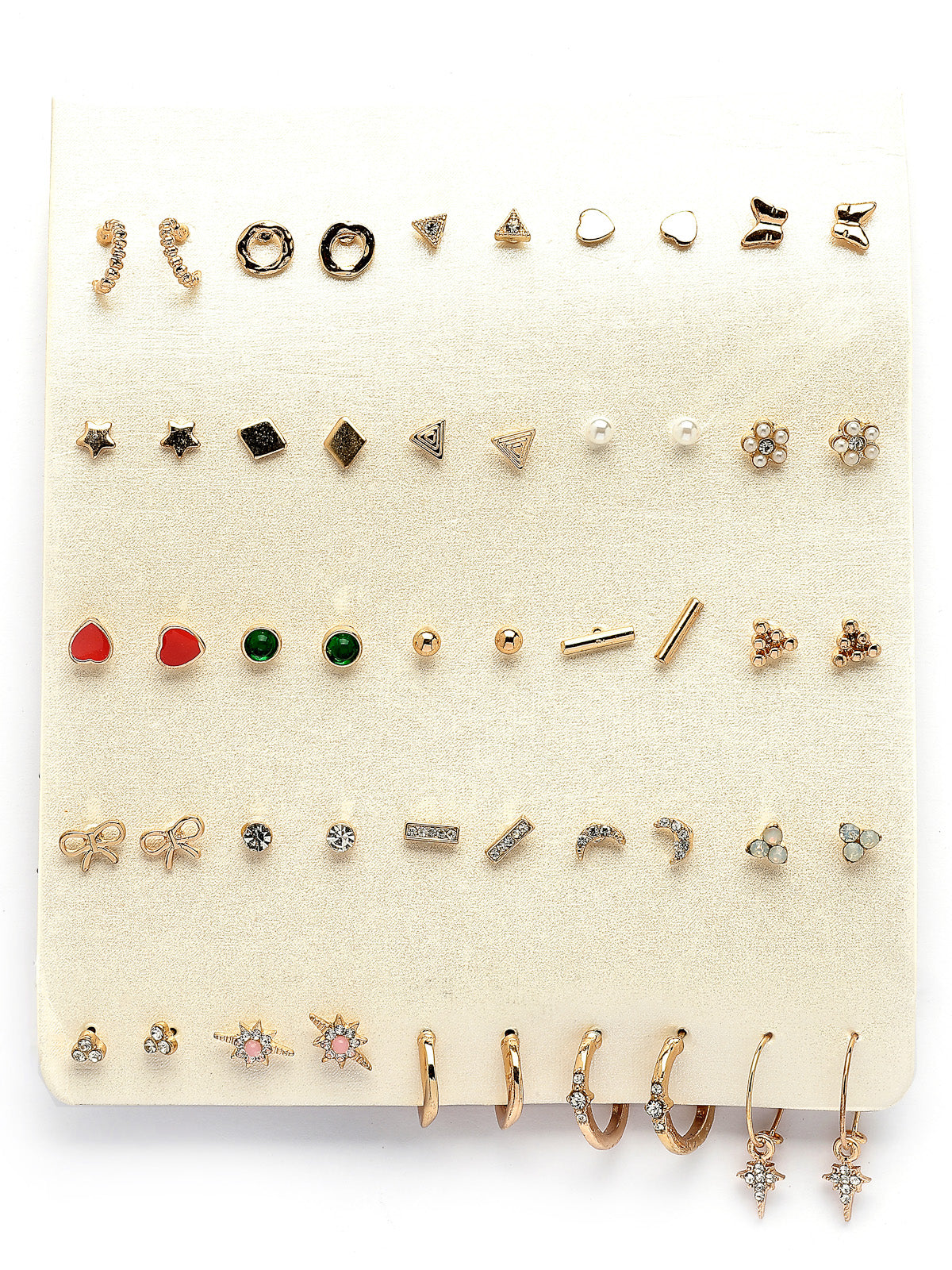 Scintillare By Sukkhi Fashion Forward Gold Plated Crystal Stones Earring for Women & Girls|Latest Stylish Studs & Hoop Combo Earrings Pair of 25|CBE107497